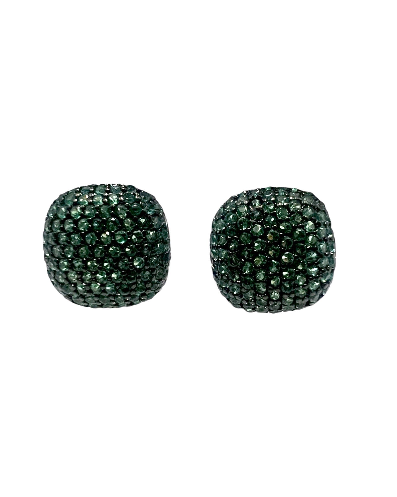 Brincos Brilhos Verdes em Prata