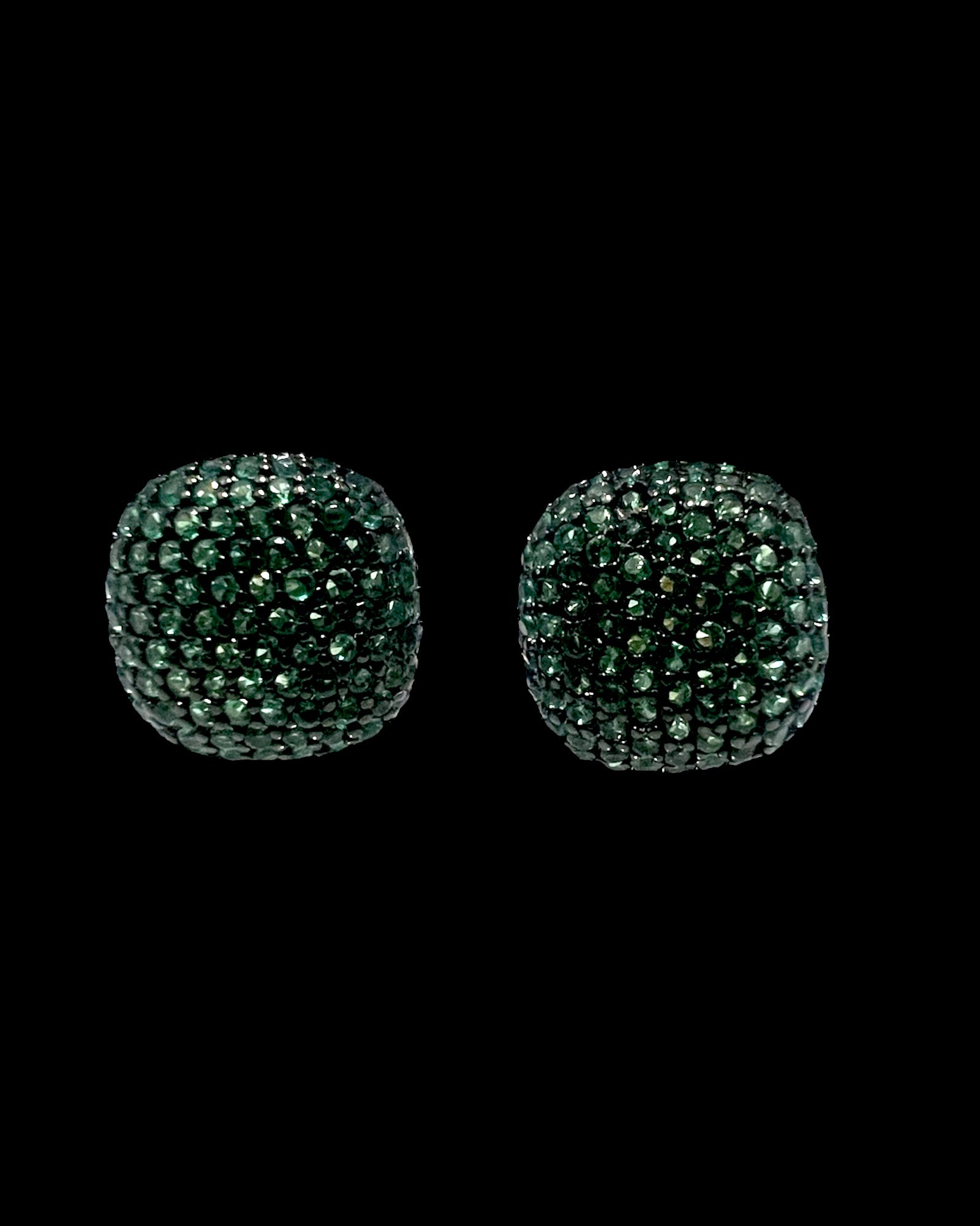 Brincos Brilhos Verdes em Prata