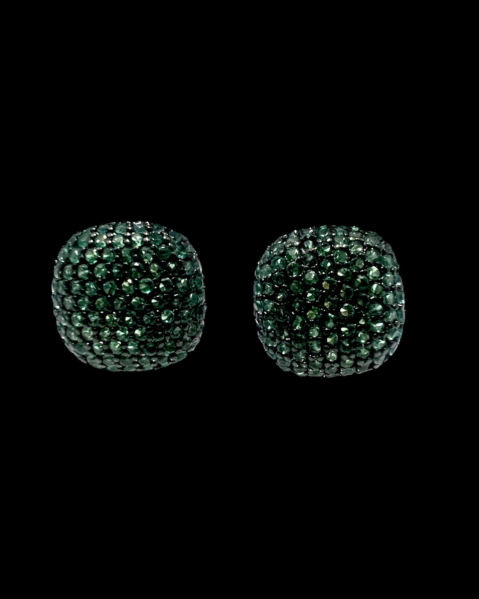 Brincos Brilhos Verdes em Prata