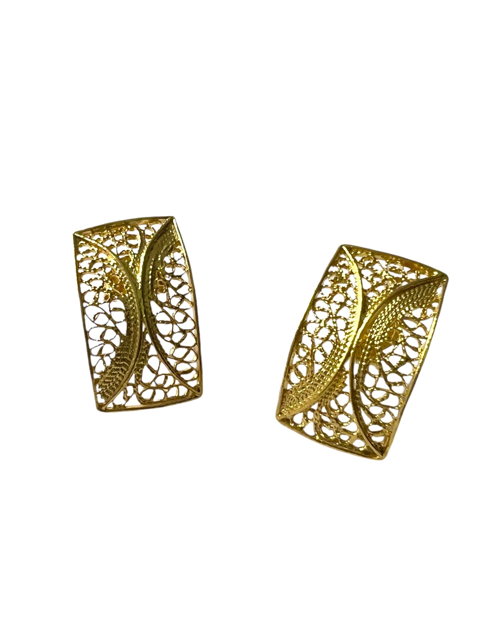 Filigree Earrings in Gold Plated Silver