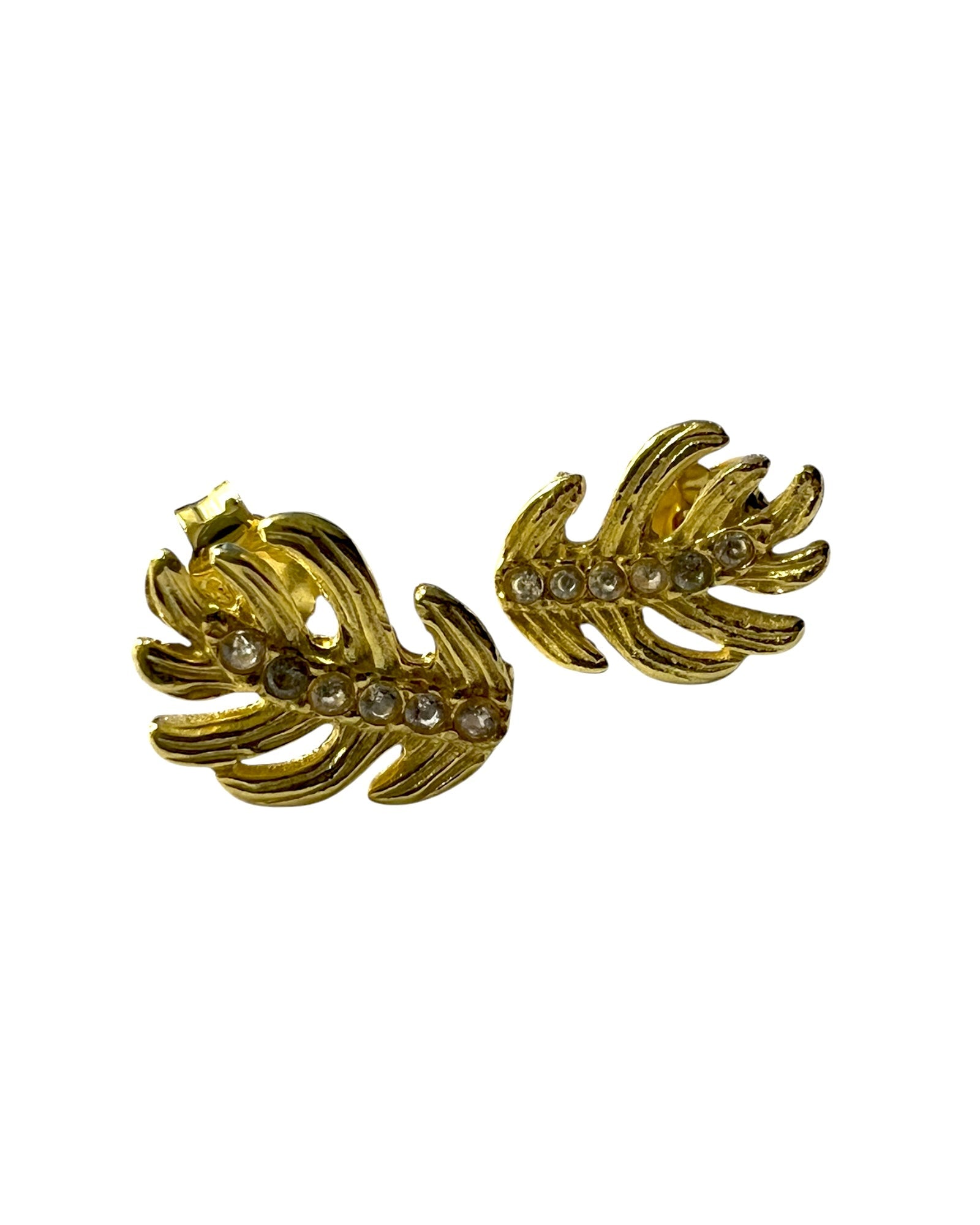 Gold Plated Silver Leaf Earrings