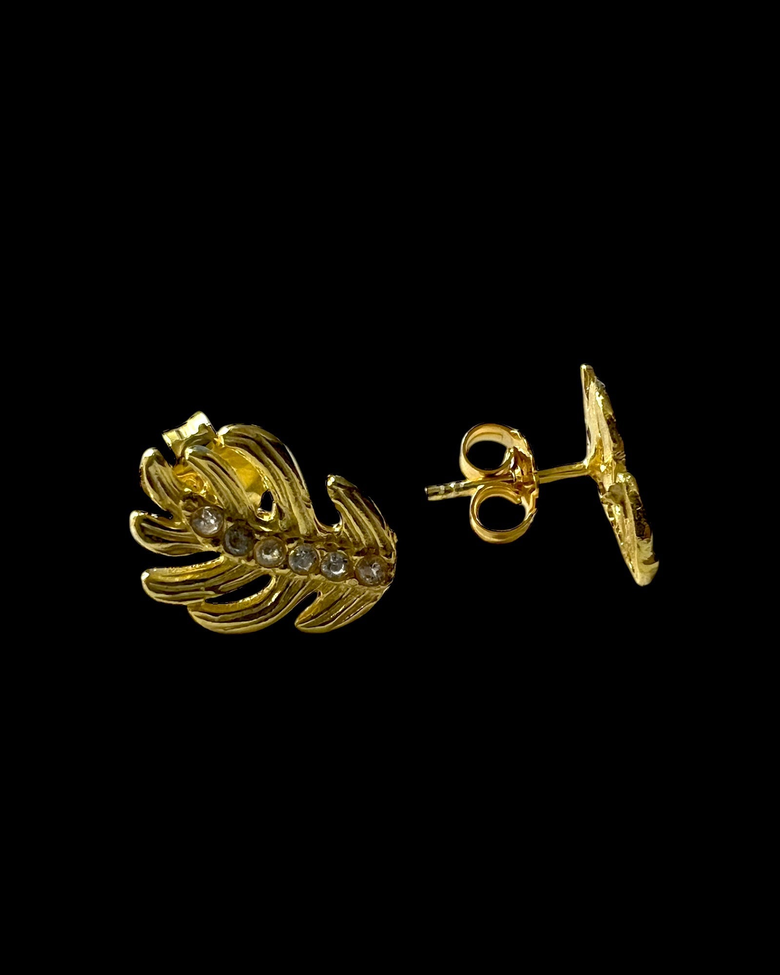 Gold Plated Silver Leaf Earrings