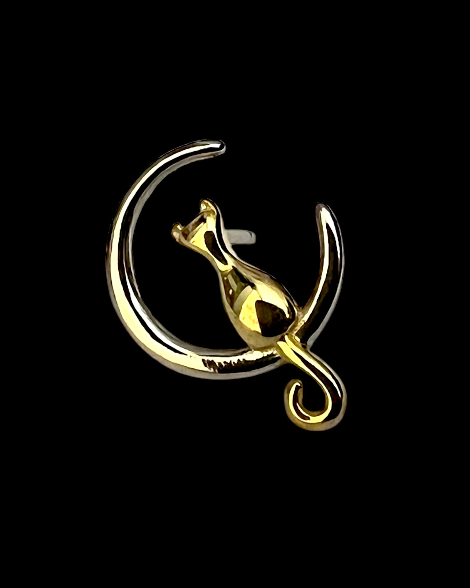 Silver and Gold Plated Cat Earrings