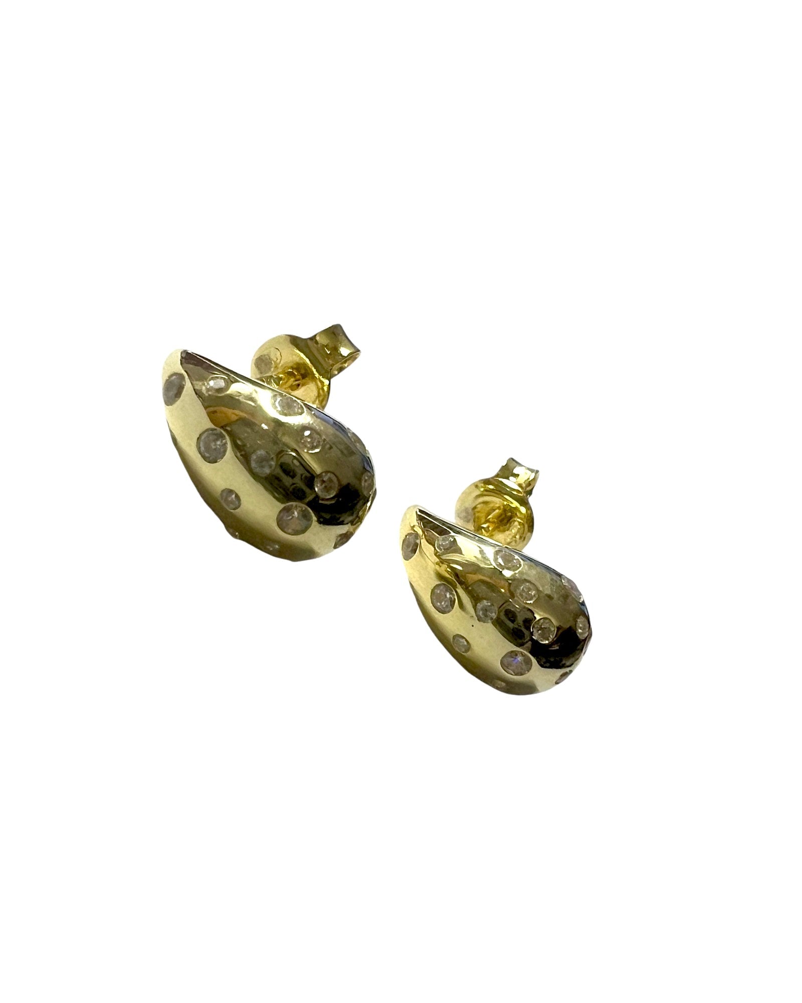 Drop Earrings with Shine in Gold Silver
