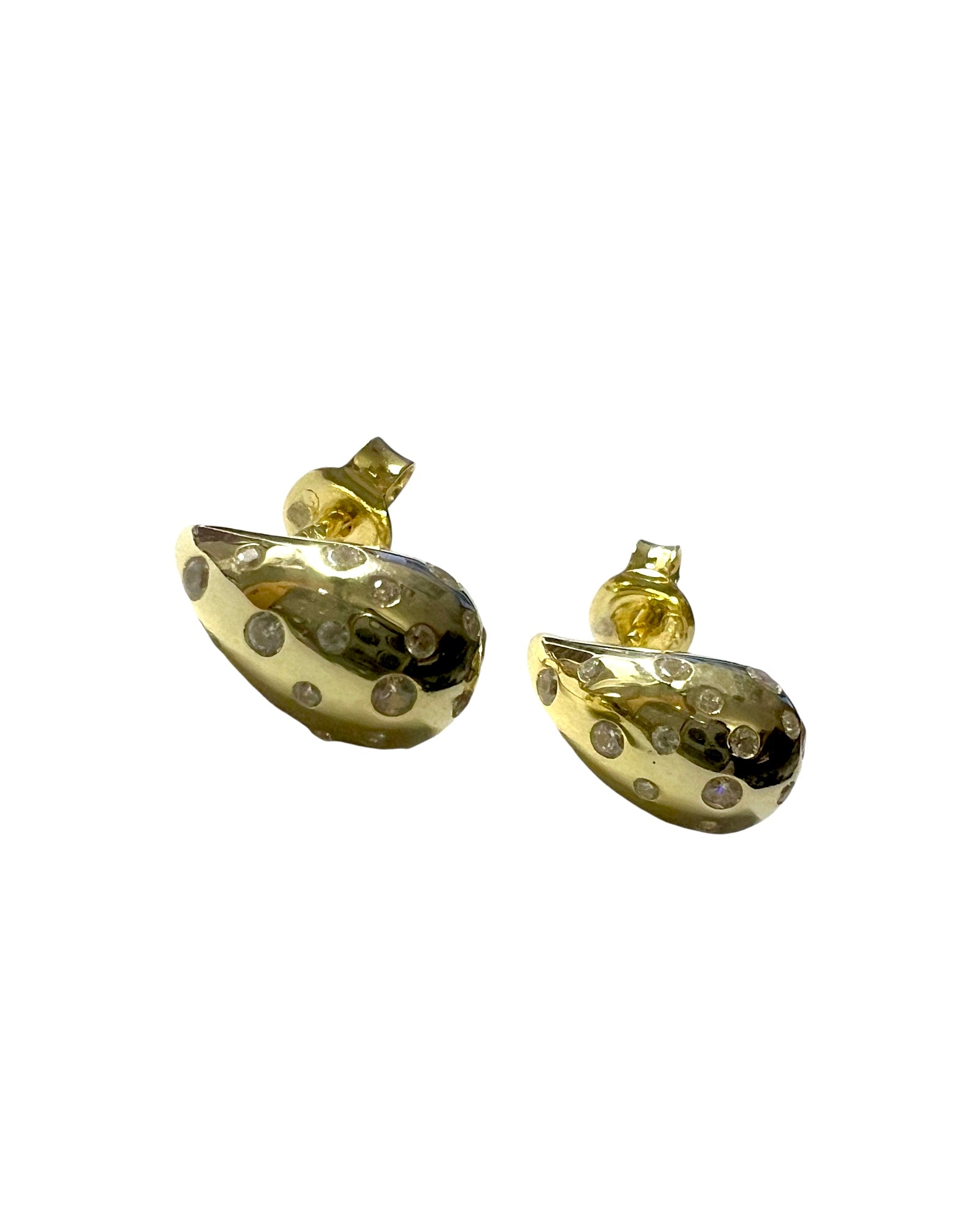 Drop Earrings with Shine in Gold Silver