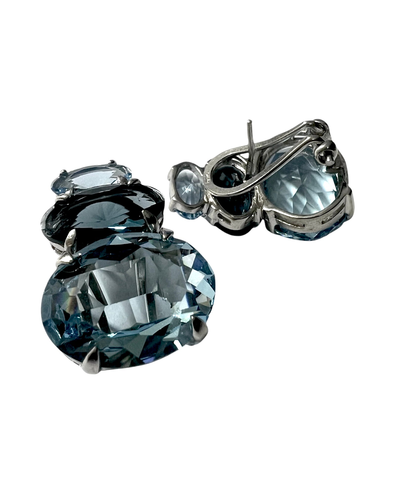 Blue Stone Earrings in Silver