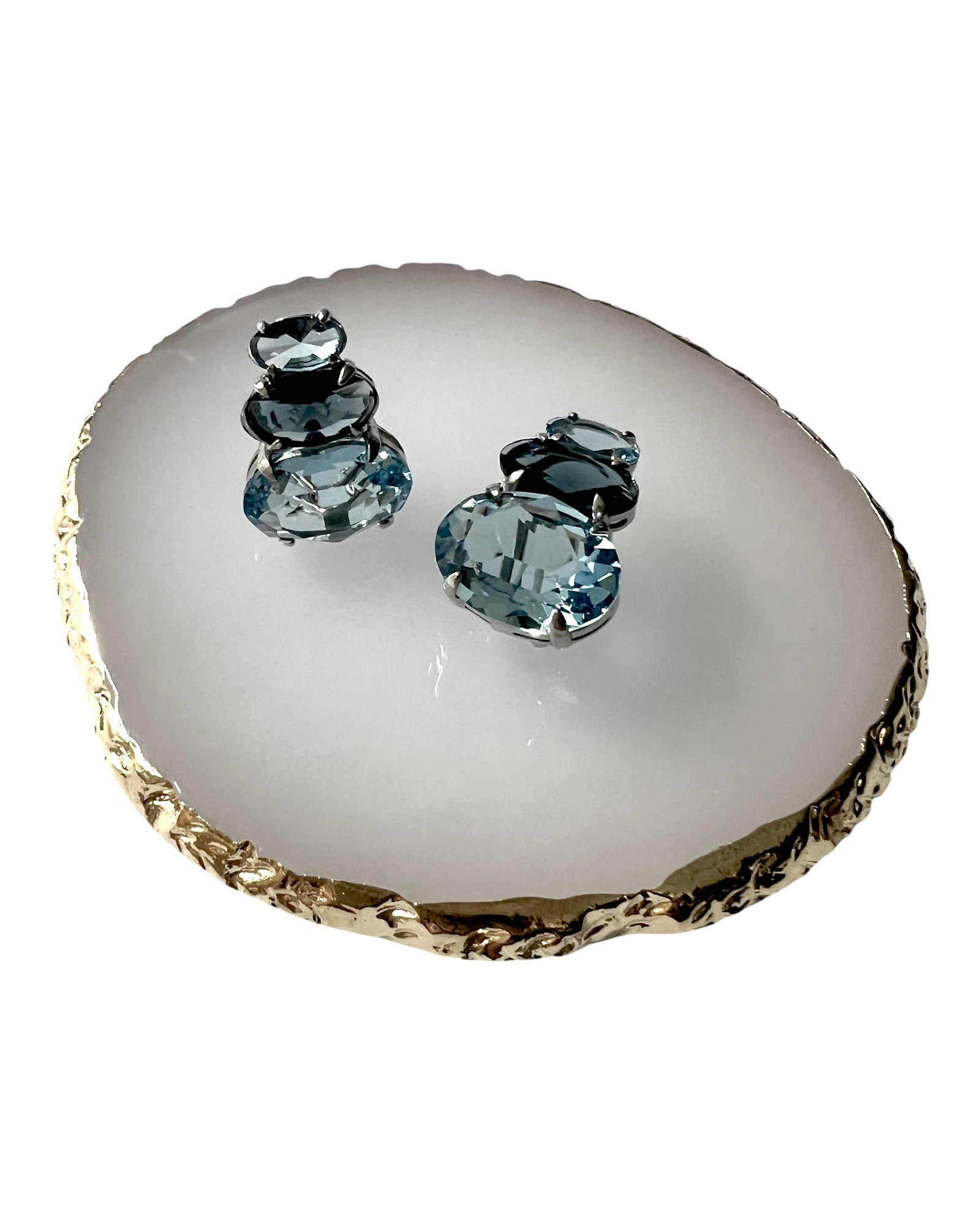 Blue Stone Earrings in Silver