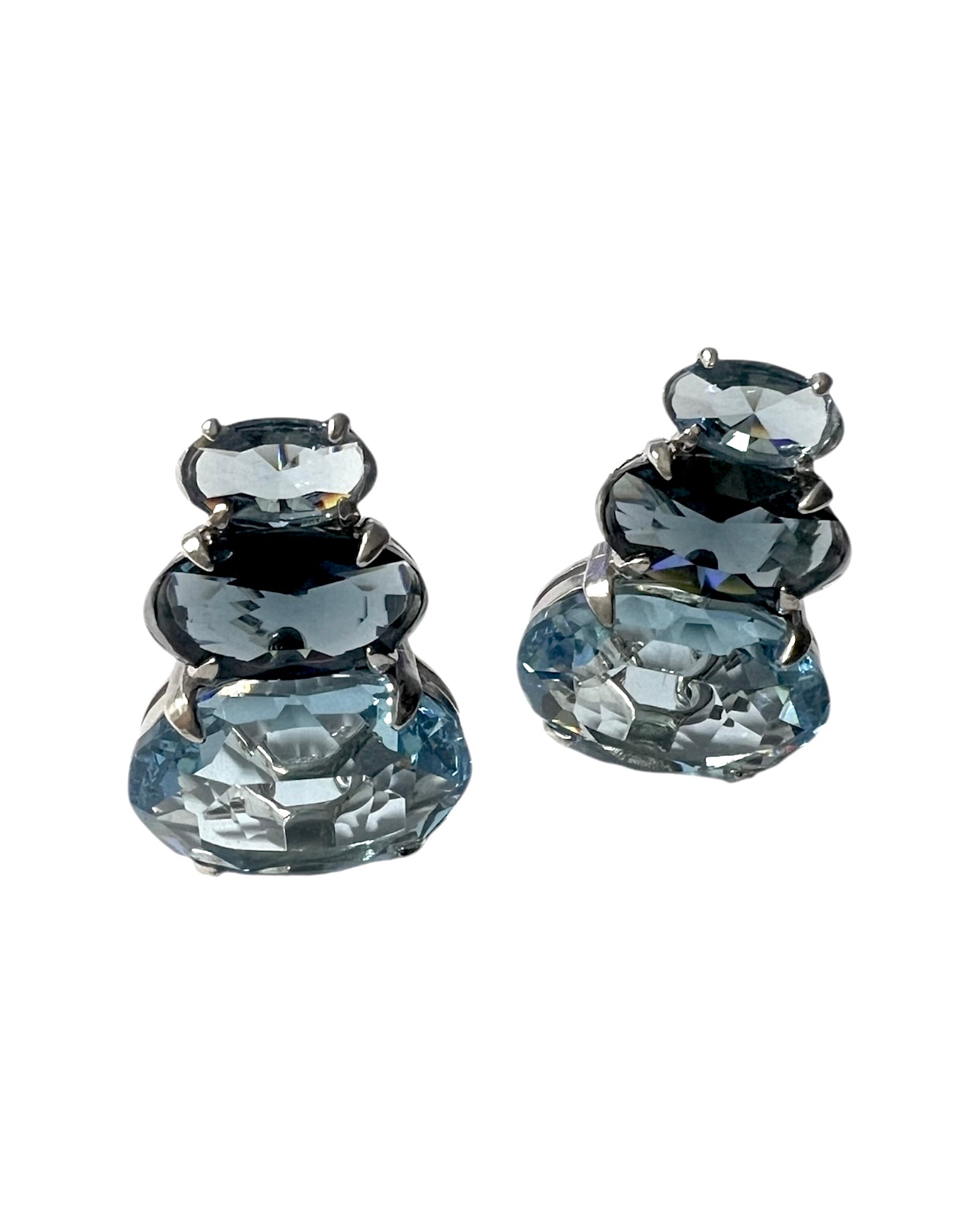 Blue Stone Earrings in Silver