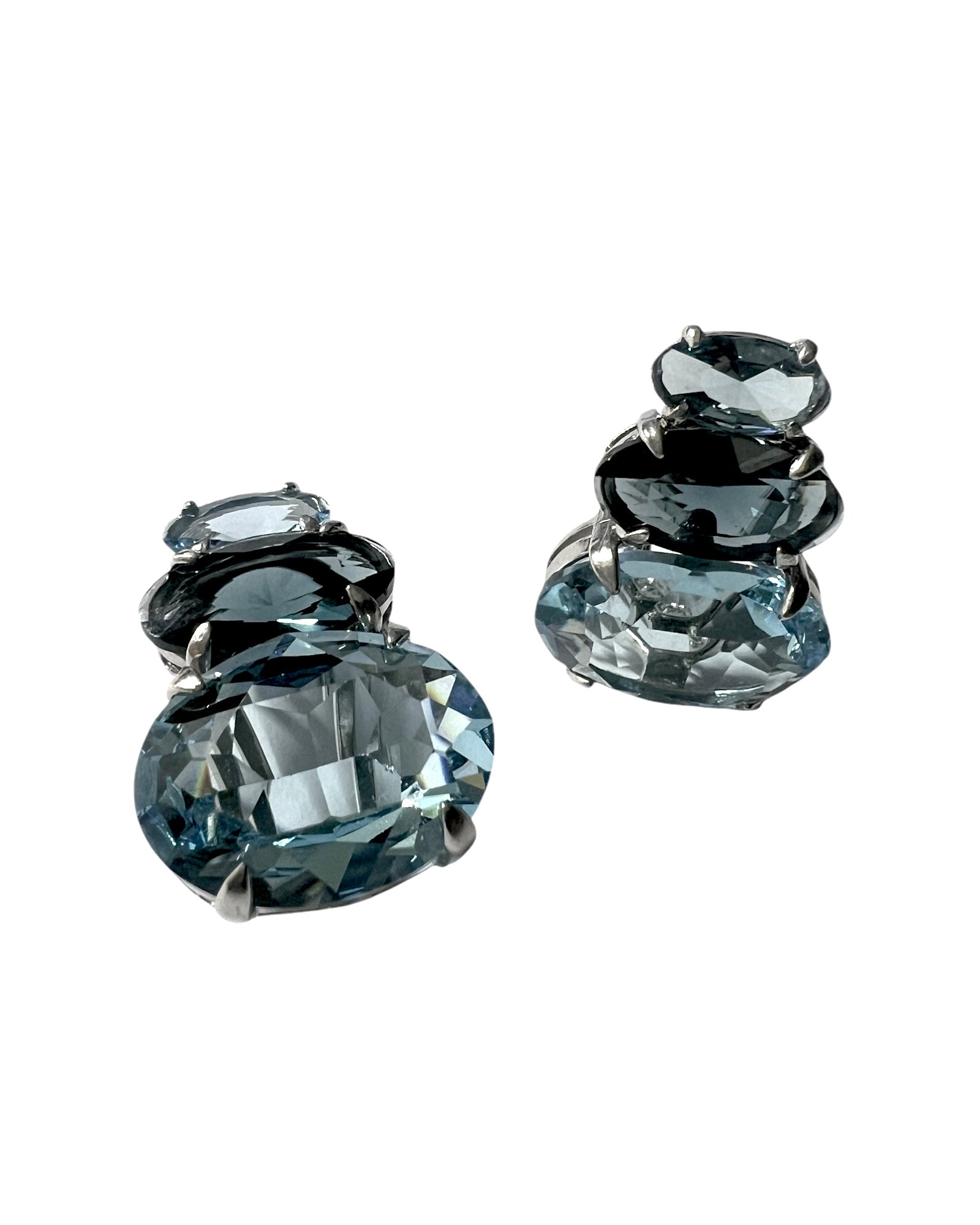 Blue Stone Earrings in Silver