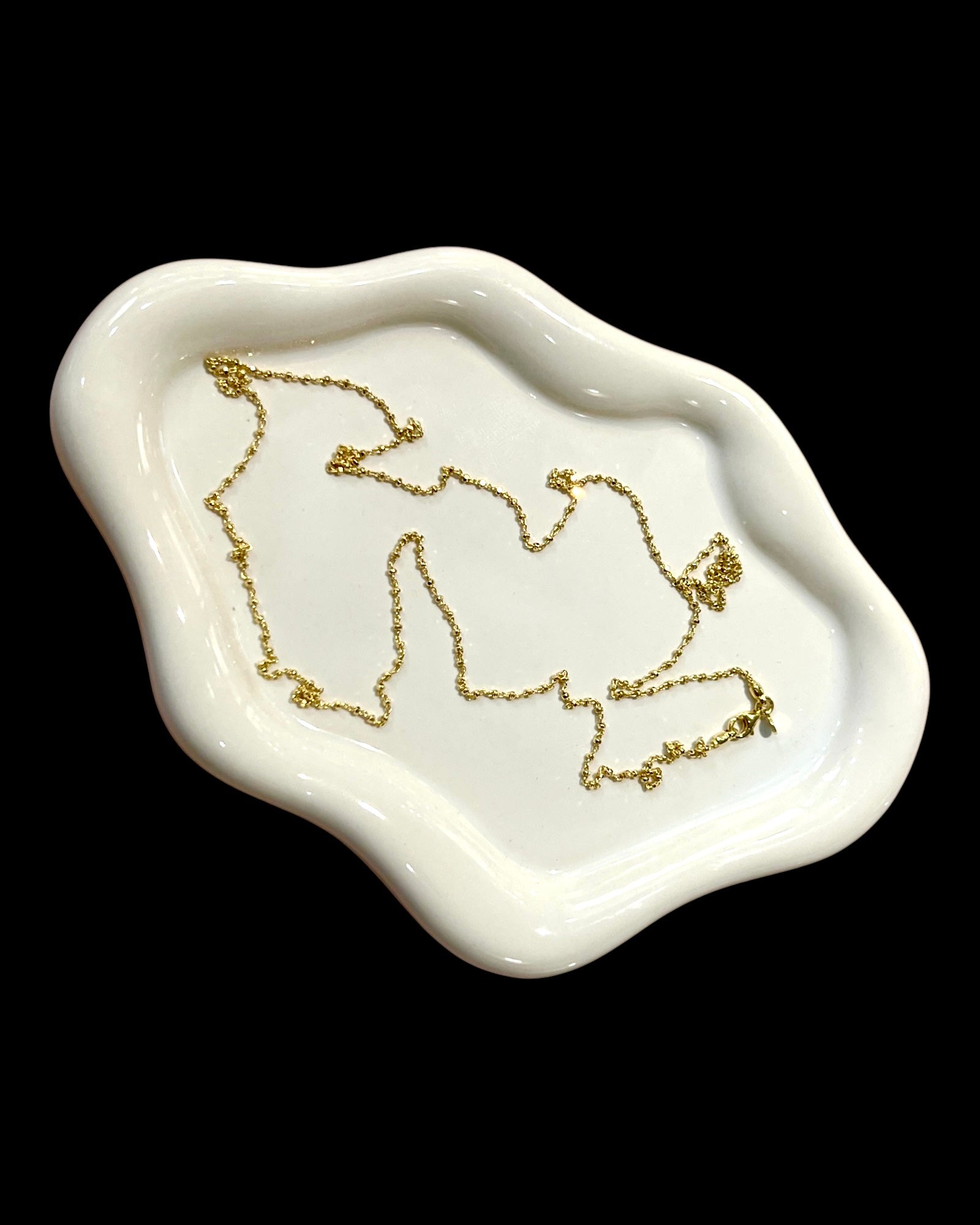 Simple Gold Plated Silver Ball Necklace