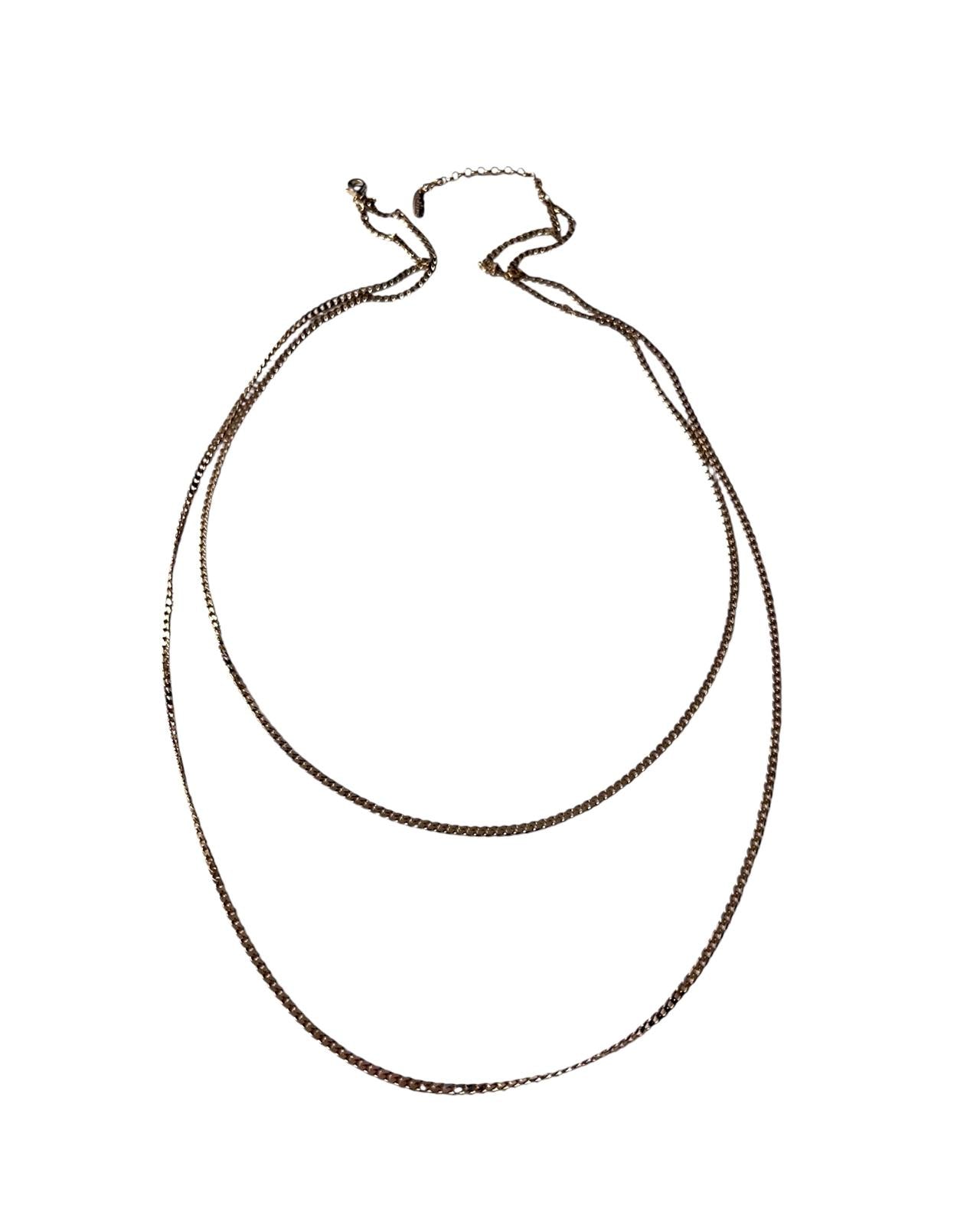 Double Necklace in Rose Silver