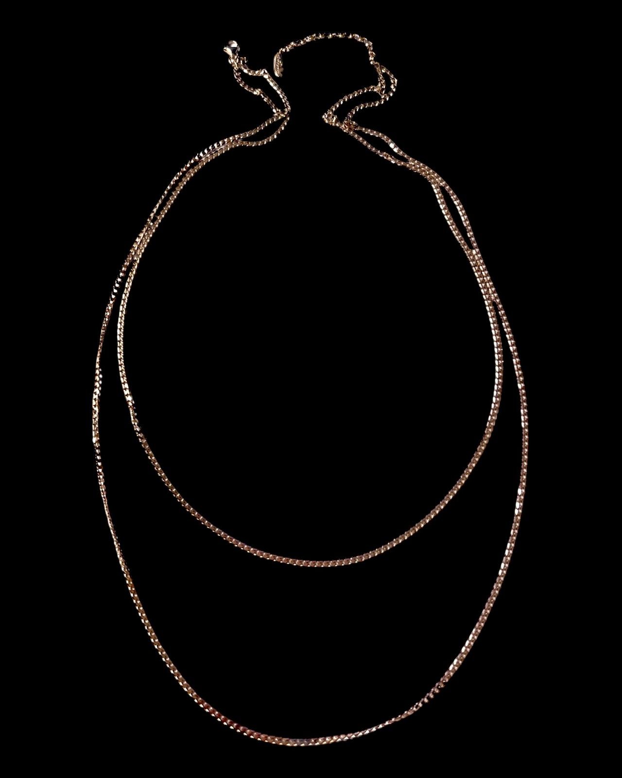 Double Necklace in Rose Silver