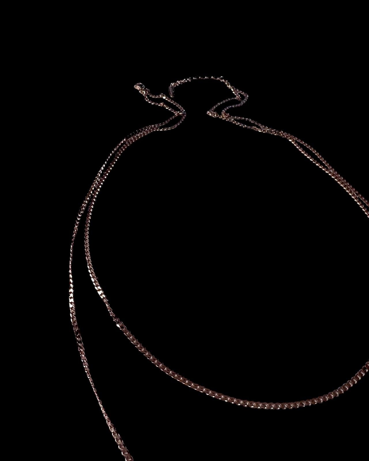 Double Necklace in Rose Silver