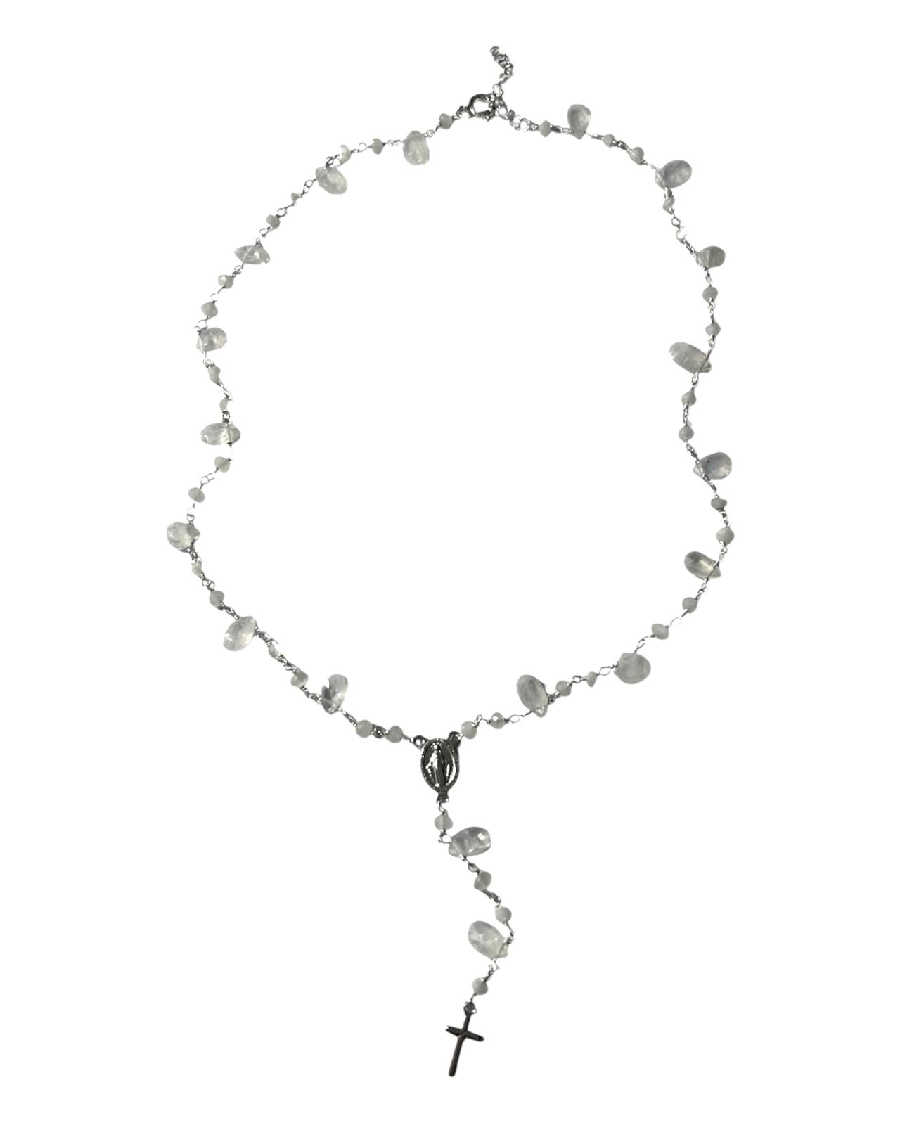 Silver Rosary Necklace