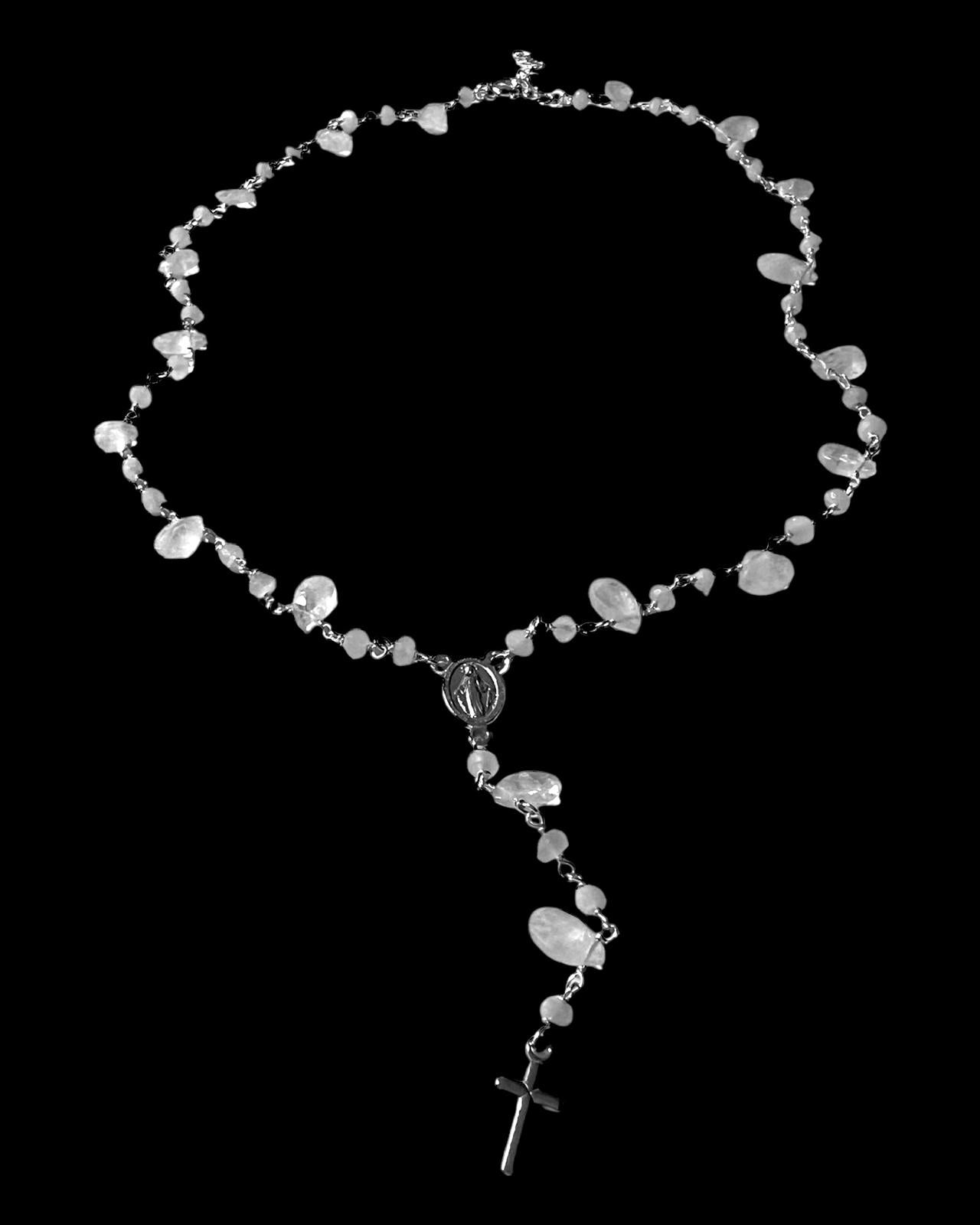 Silver Rosary Necklace