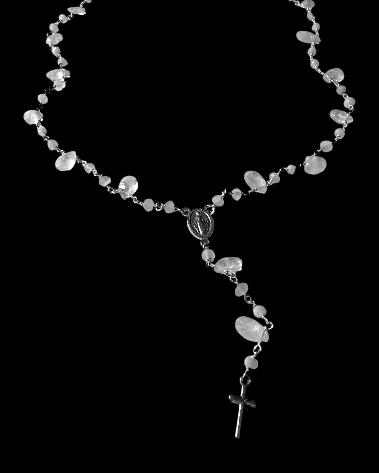 Silver Rosary Necklace