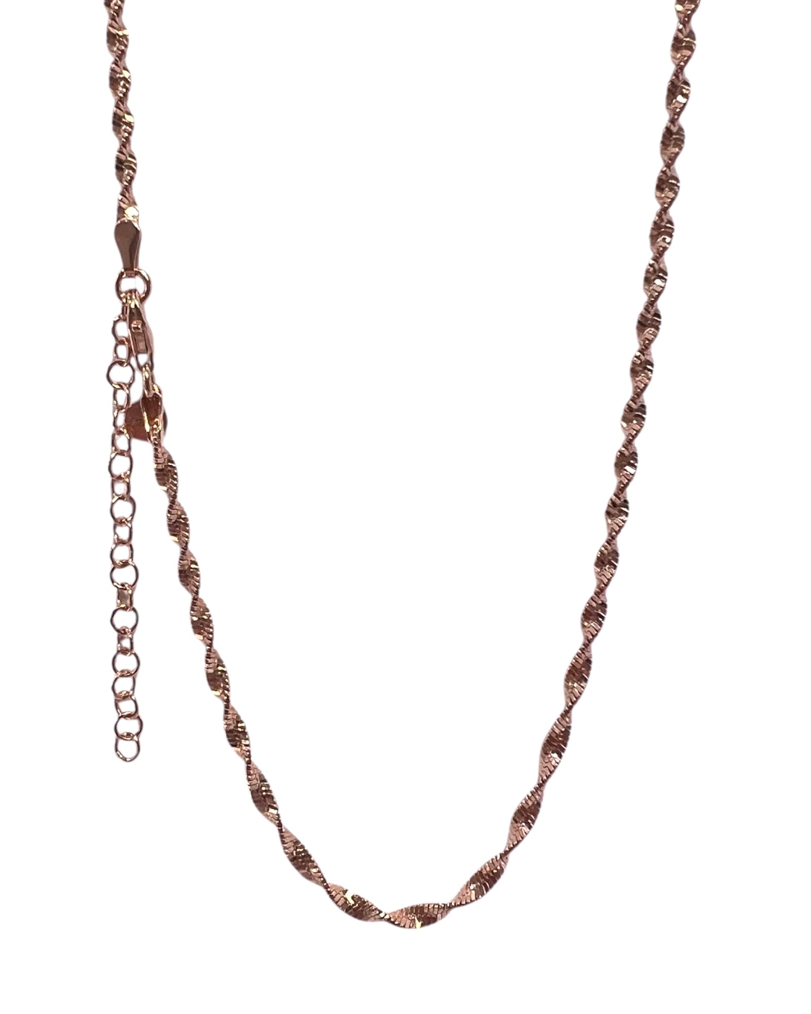 Twisted Necklace in Pink Silver