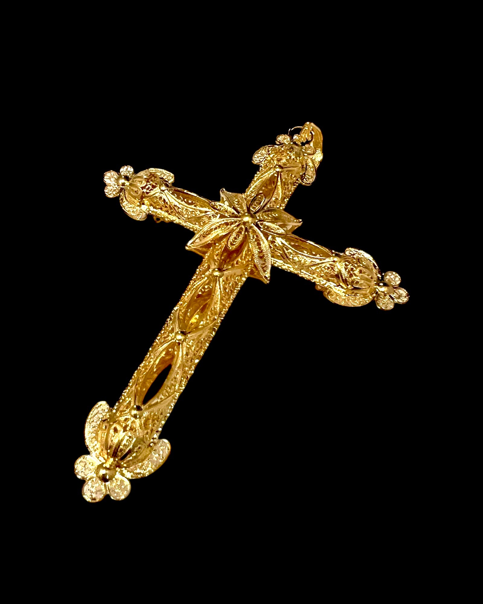 Gilded Silver Filigree Cross Medal