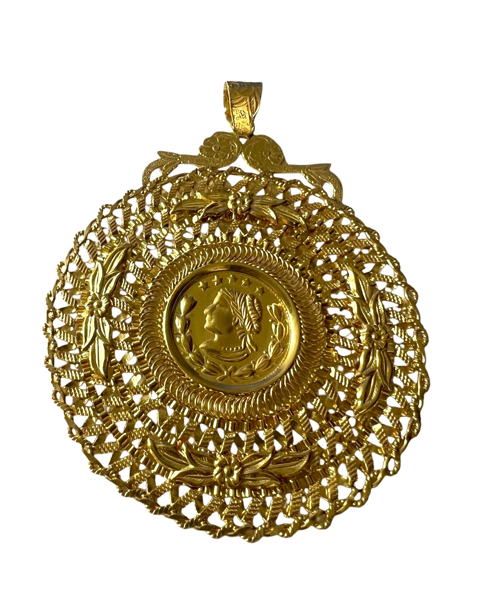 Libra Image Medal in Gold Plated Silver