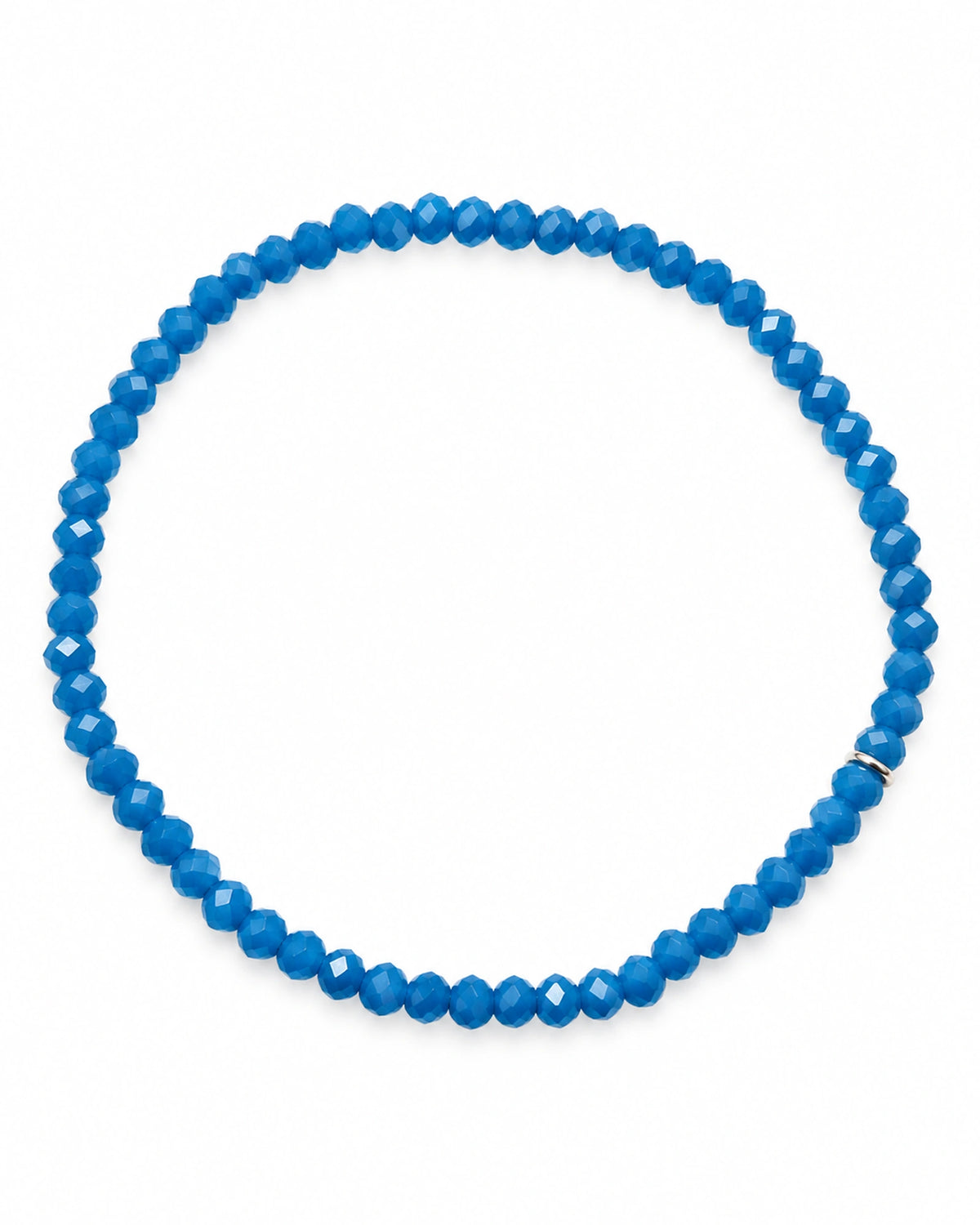 14 - Pulseira Pedras Azul Brilhante com Prata