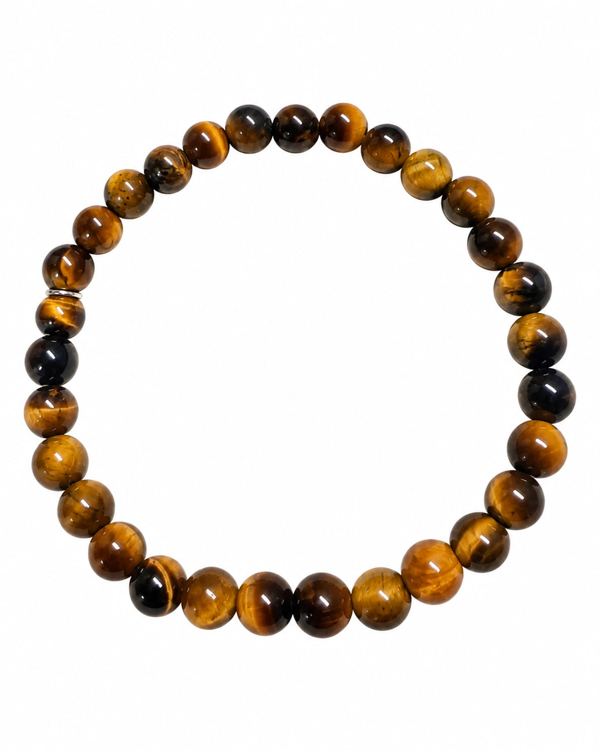 Pulseira Olho de Tigre em Prata - 6mm