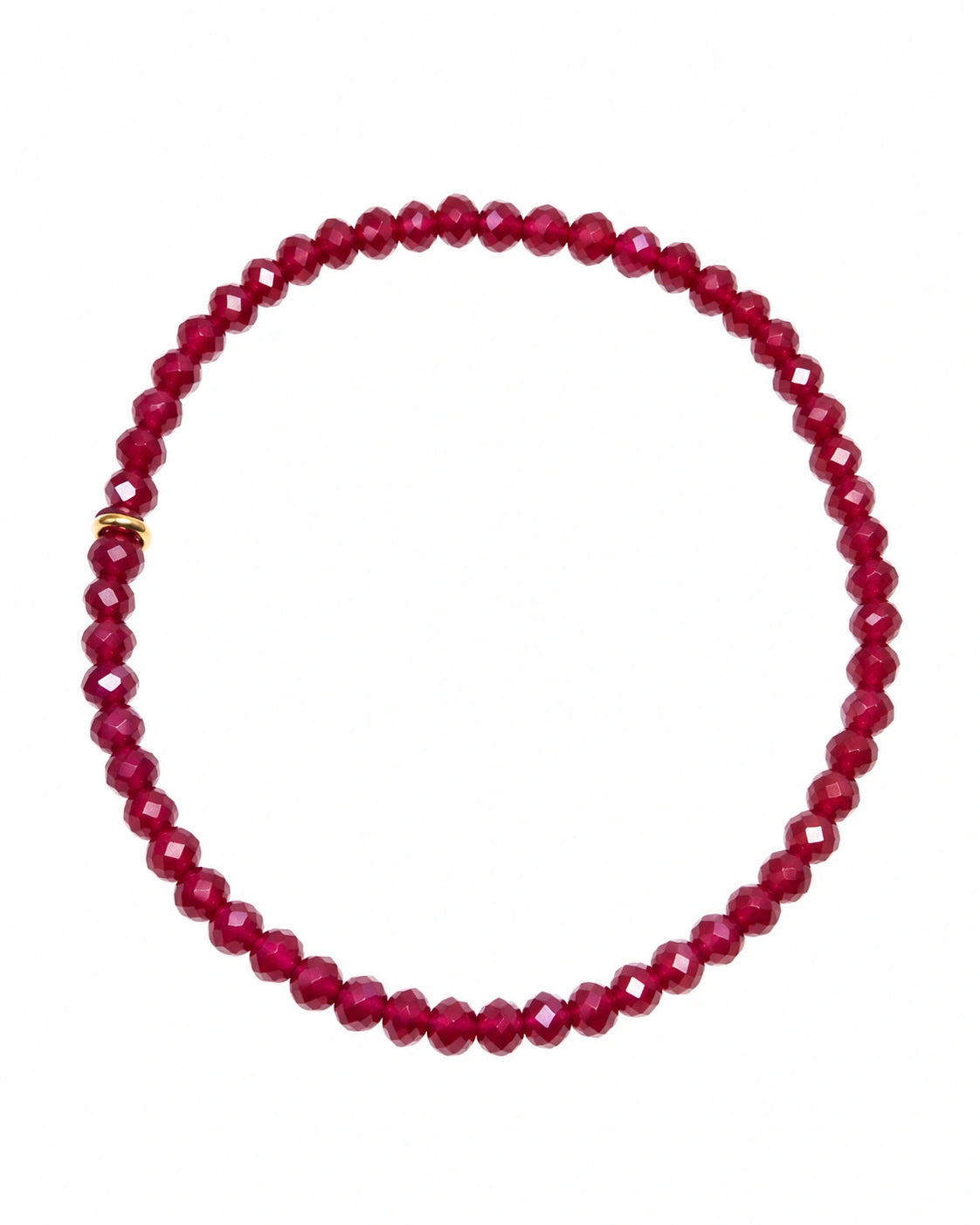 17 - Pulseira Pedras Bordô com Prata