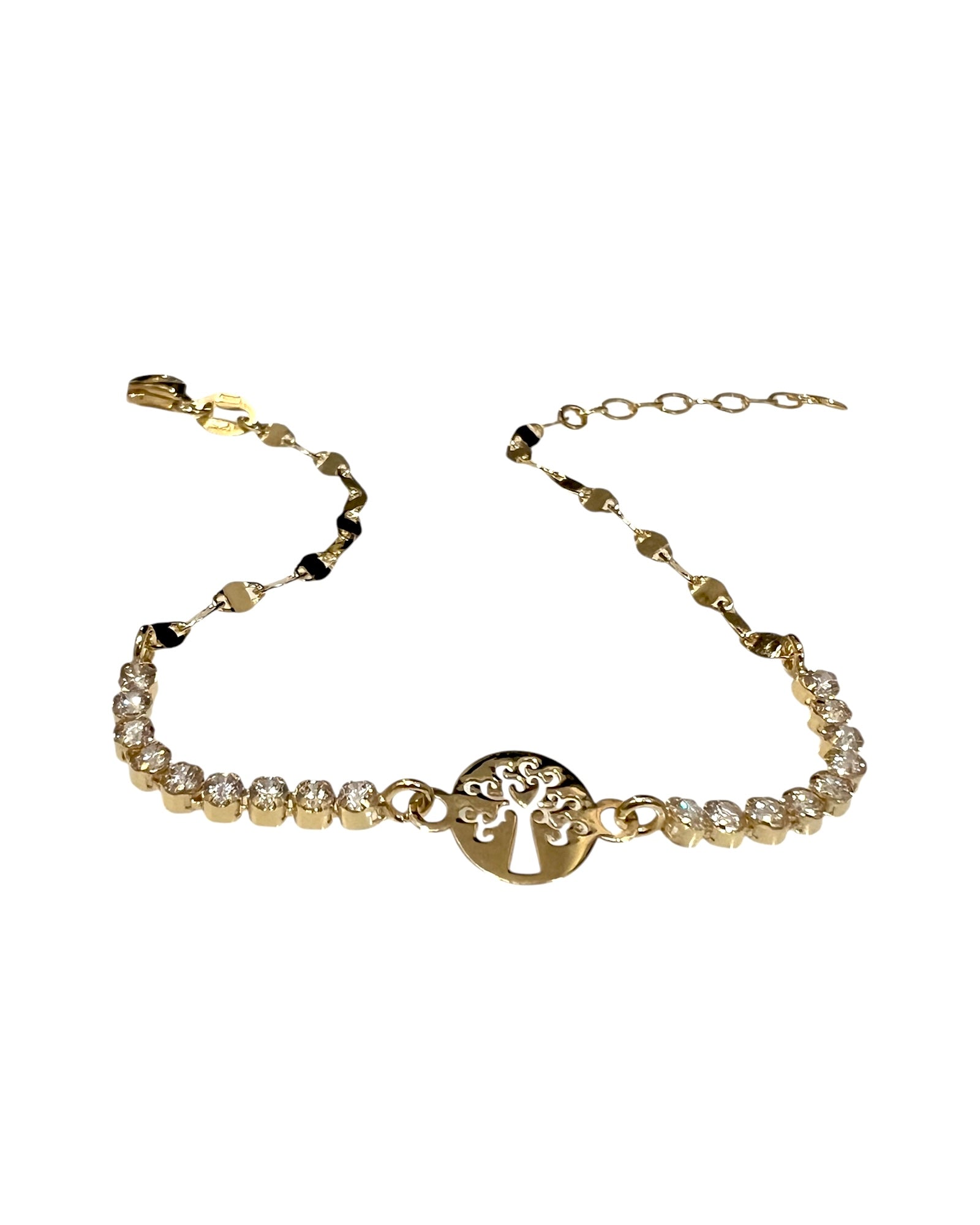 Pulseira Árvore da Vida em Prata Dourada