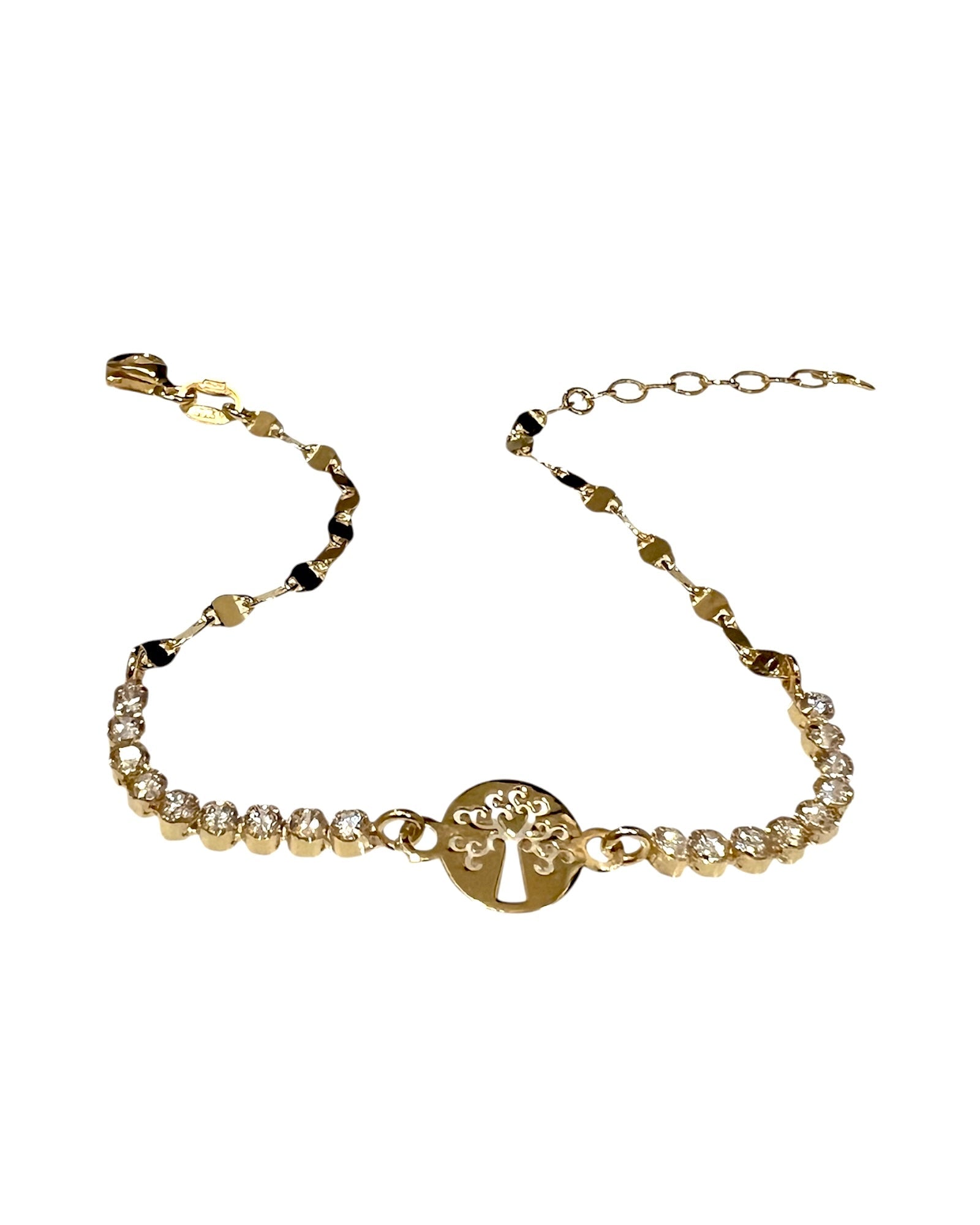Pulseira Árvore da Vida em Prata Dourada