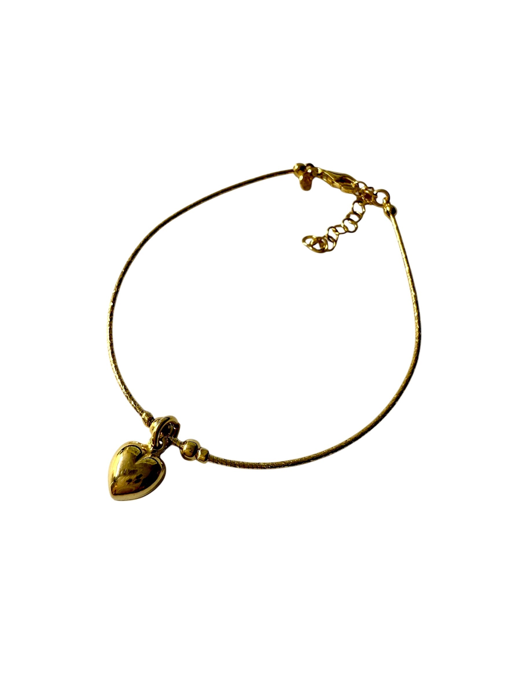 Pulseira Coração Cheio em Prata Dourada