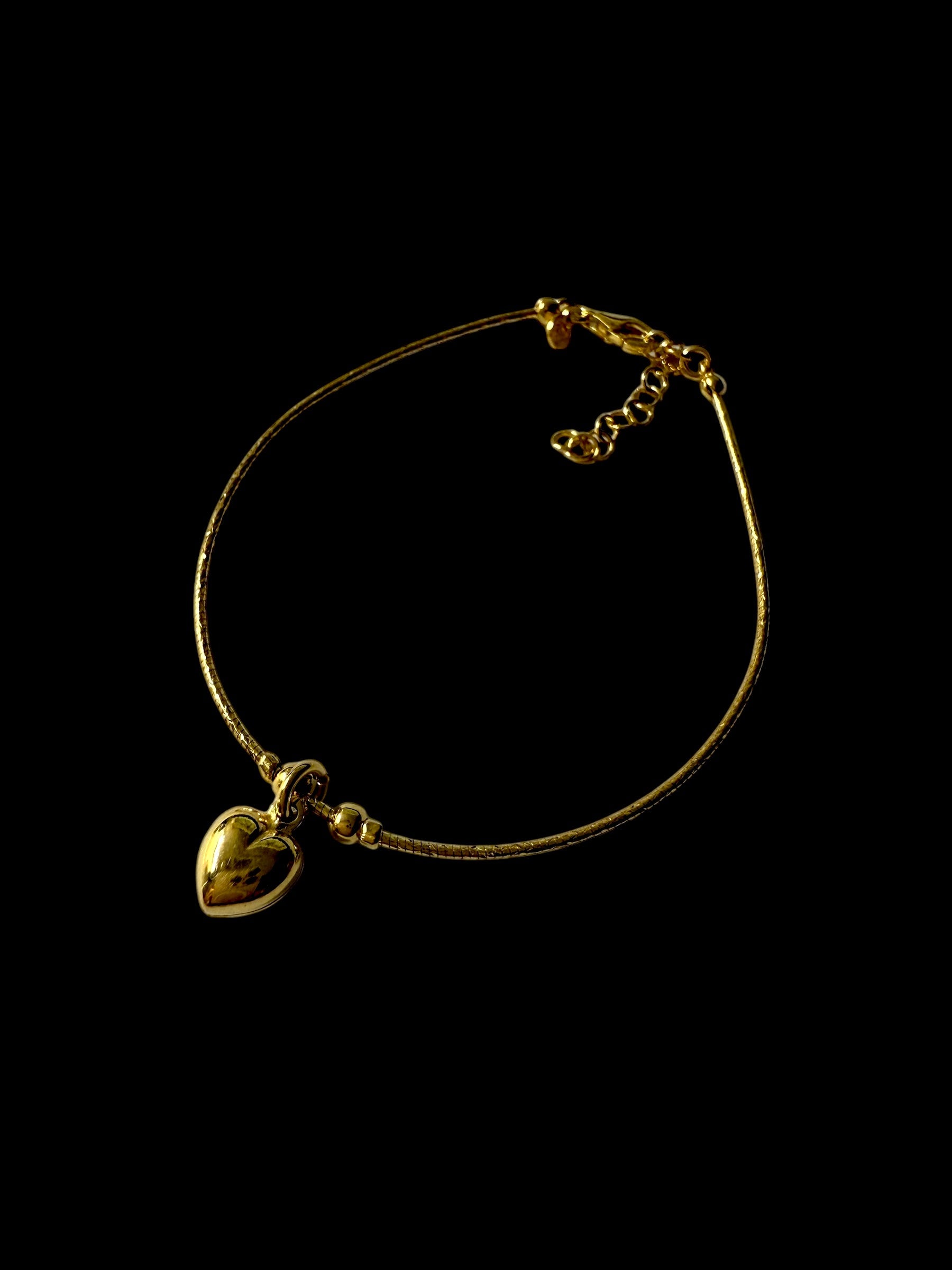 Pulseira Coração Cheio em Prata Dourada