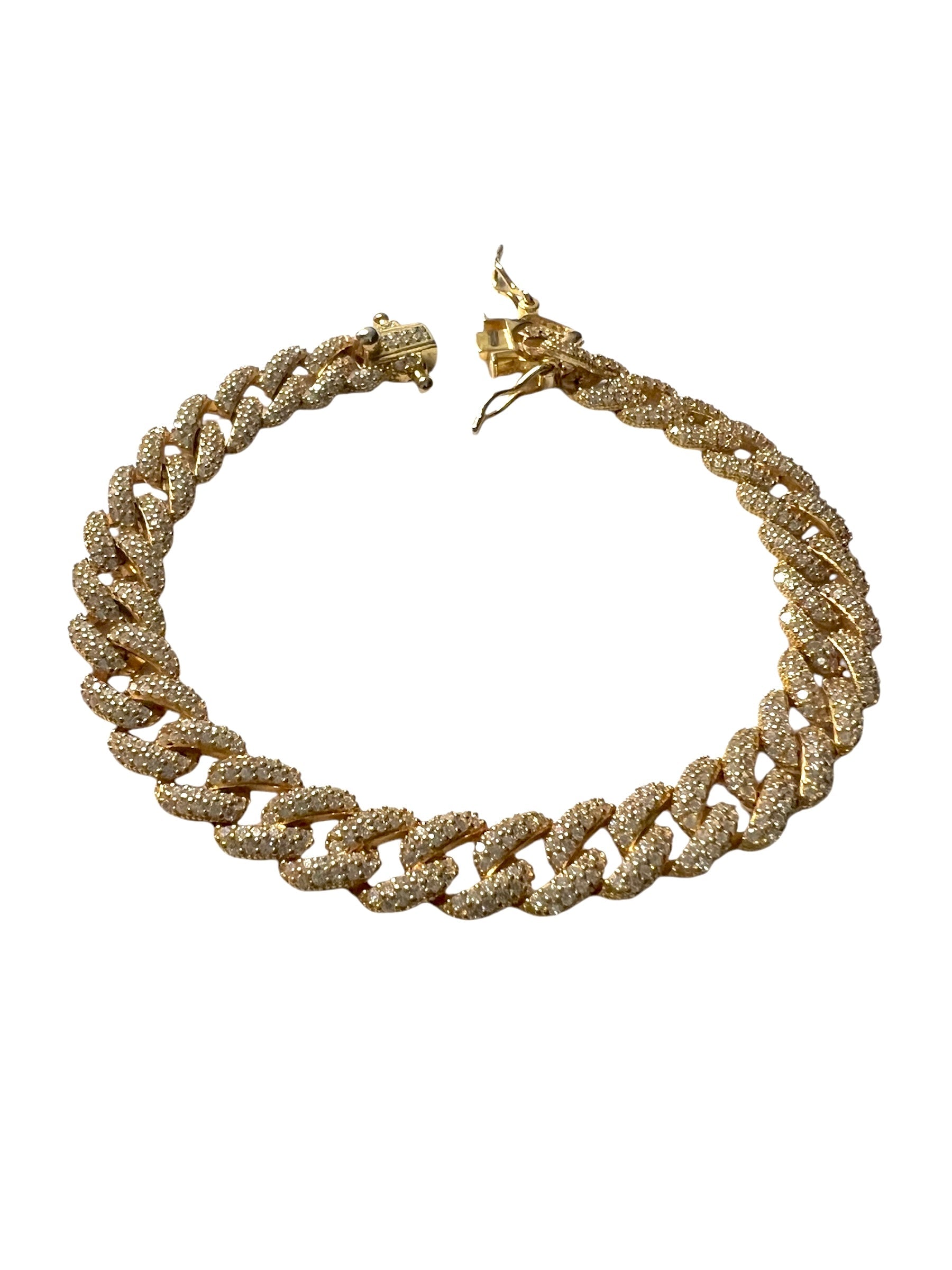 Pulseira Corrente em Prata Dourada