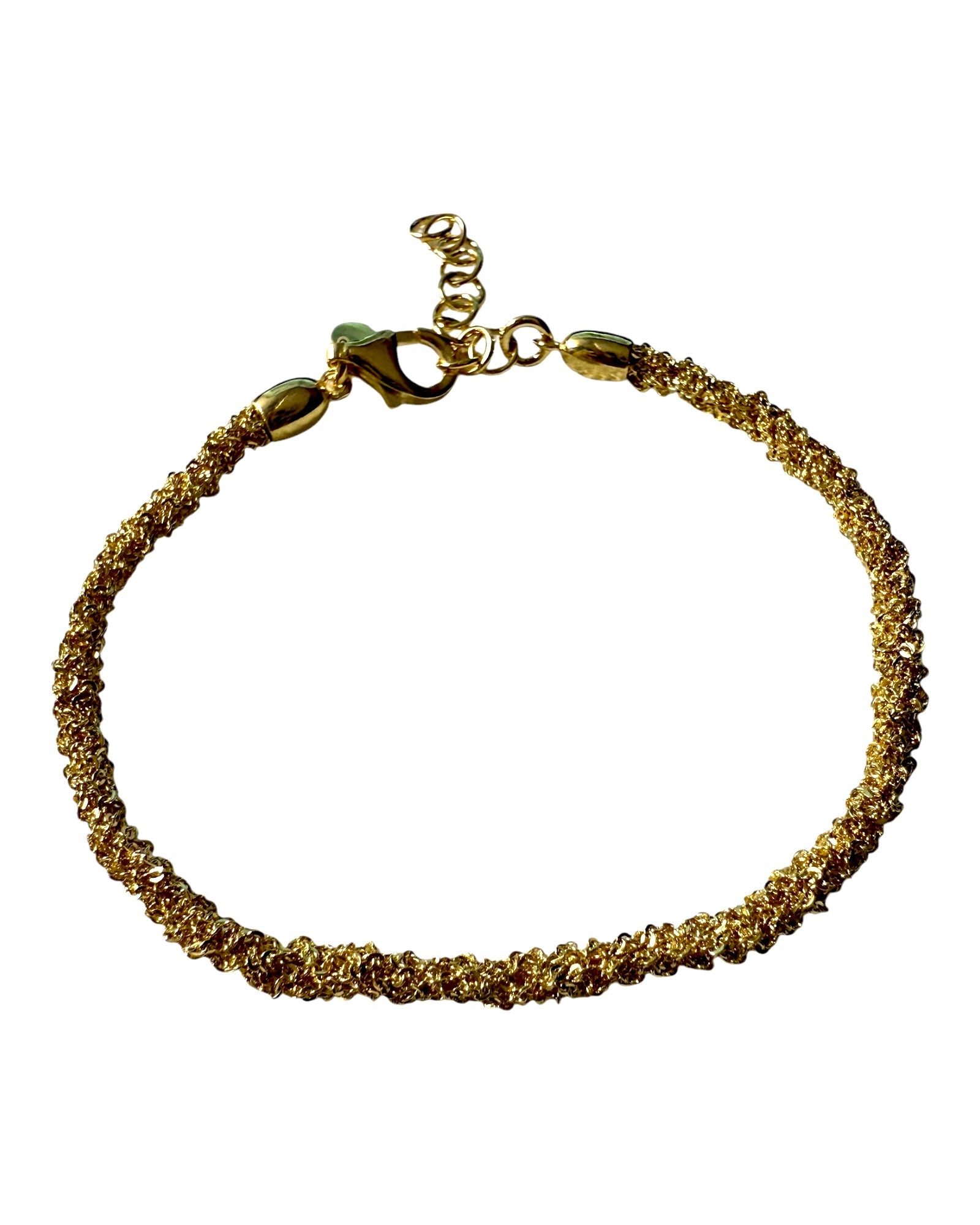 Pulseira Simples com Brilho em Prata Dourada