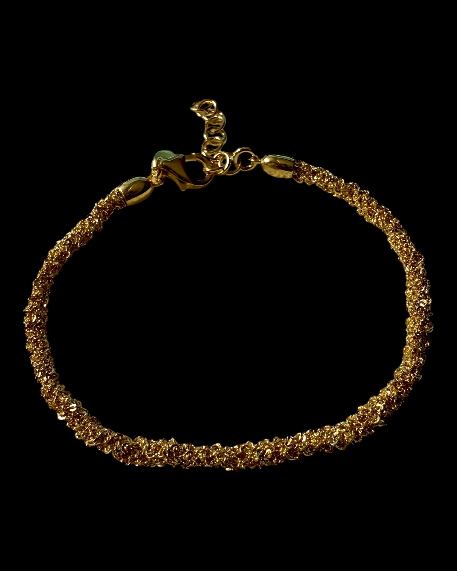 Pulseira Simples com Brilho em Prata Dourada
