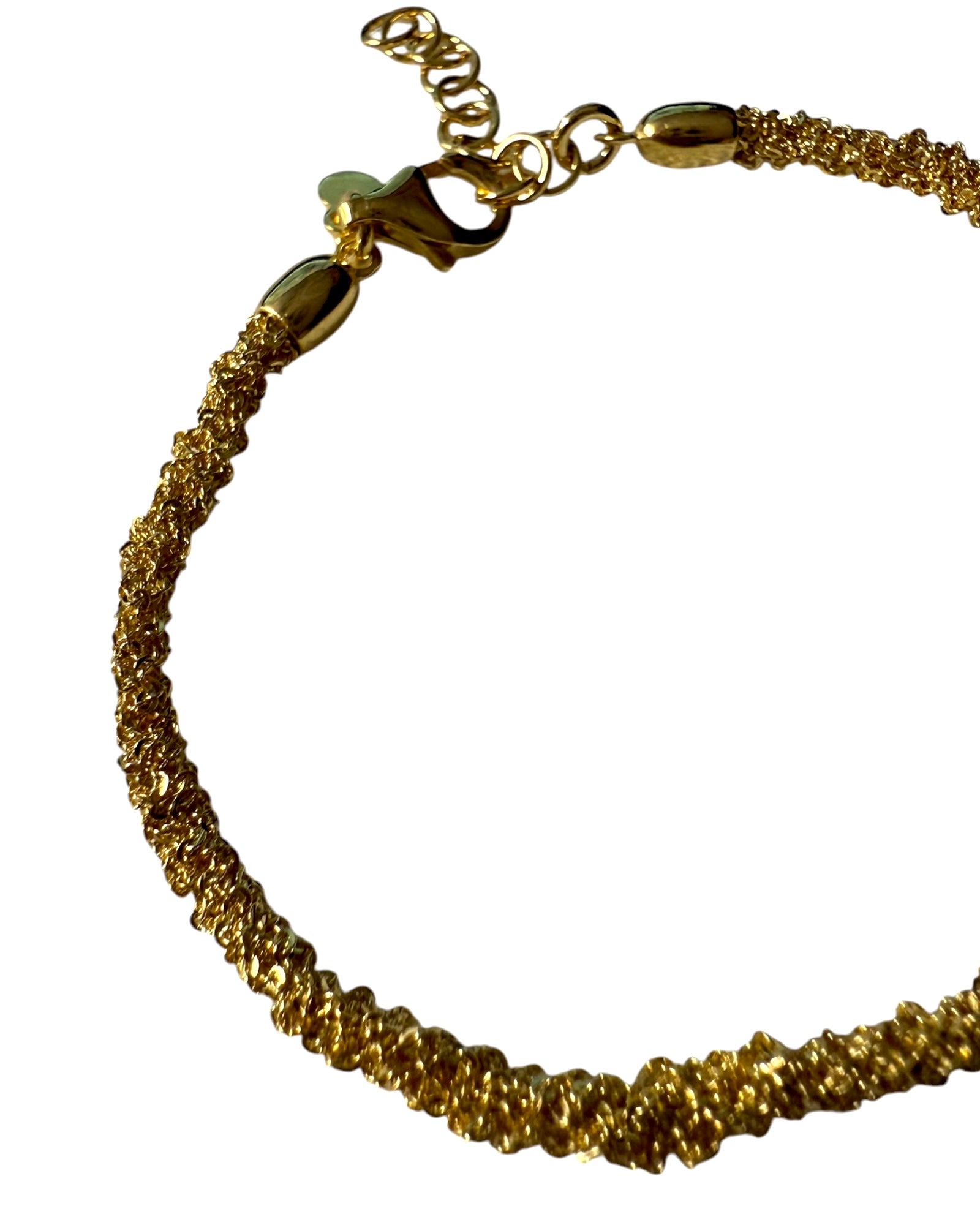 Pulseira Simples com Brilho em Prata Dourada