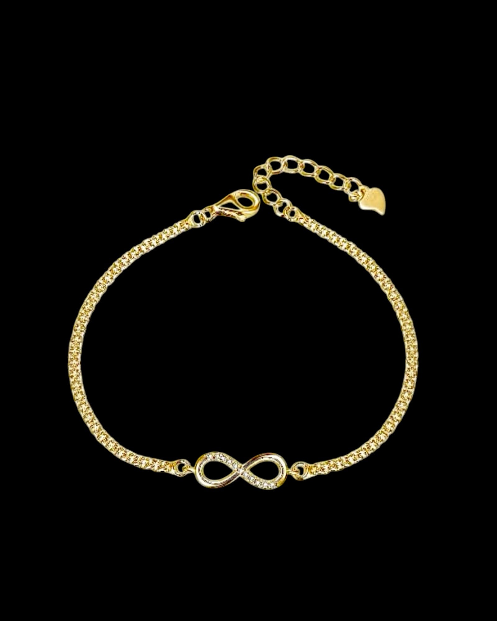 Pulseira Infinito em Prata Dourada