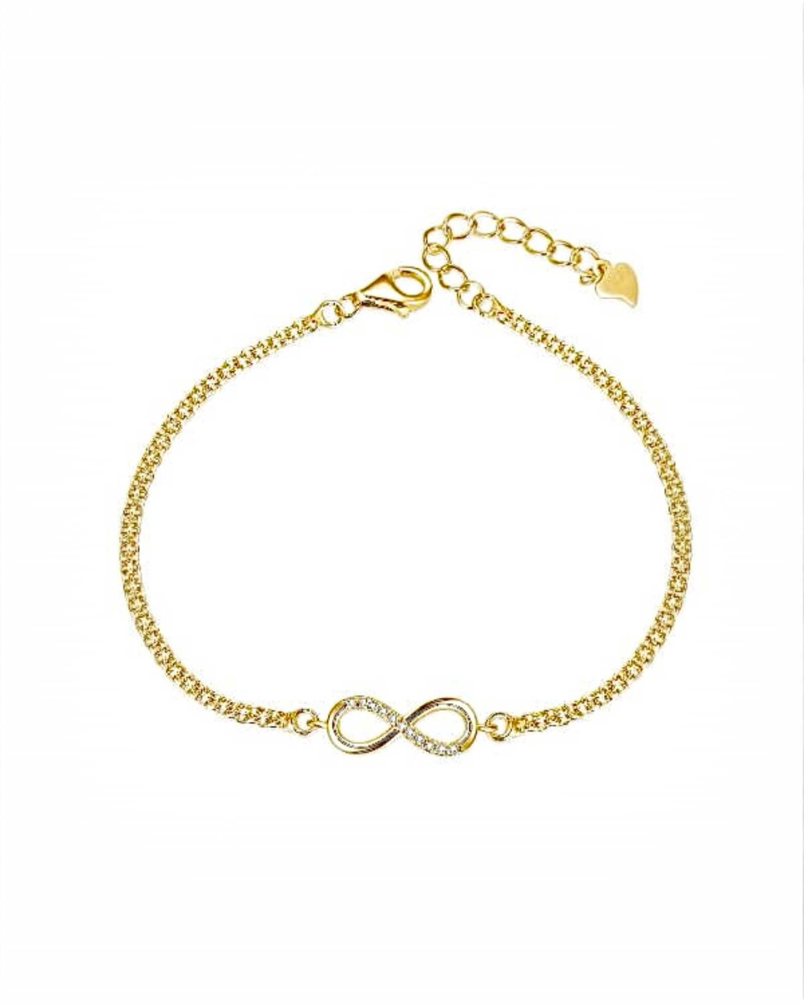 Pulseira Infinito em Prata Dourada