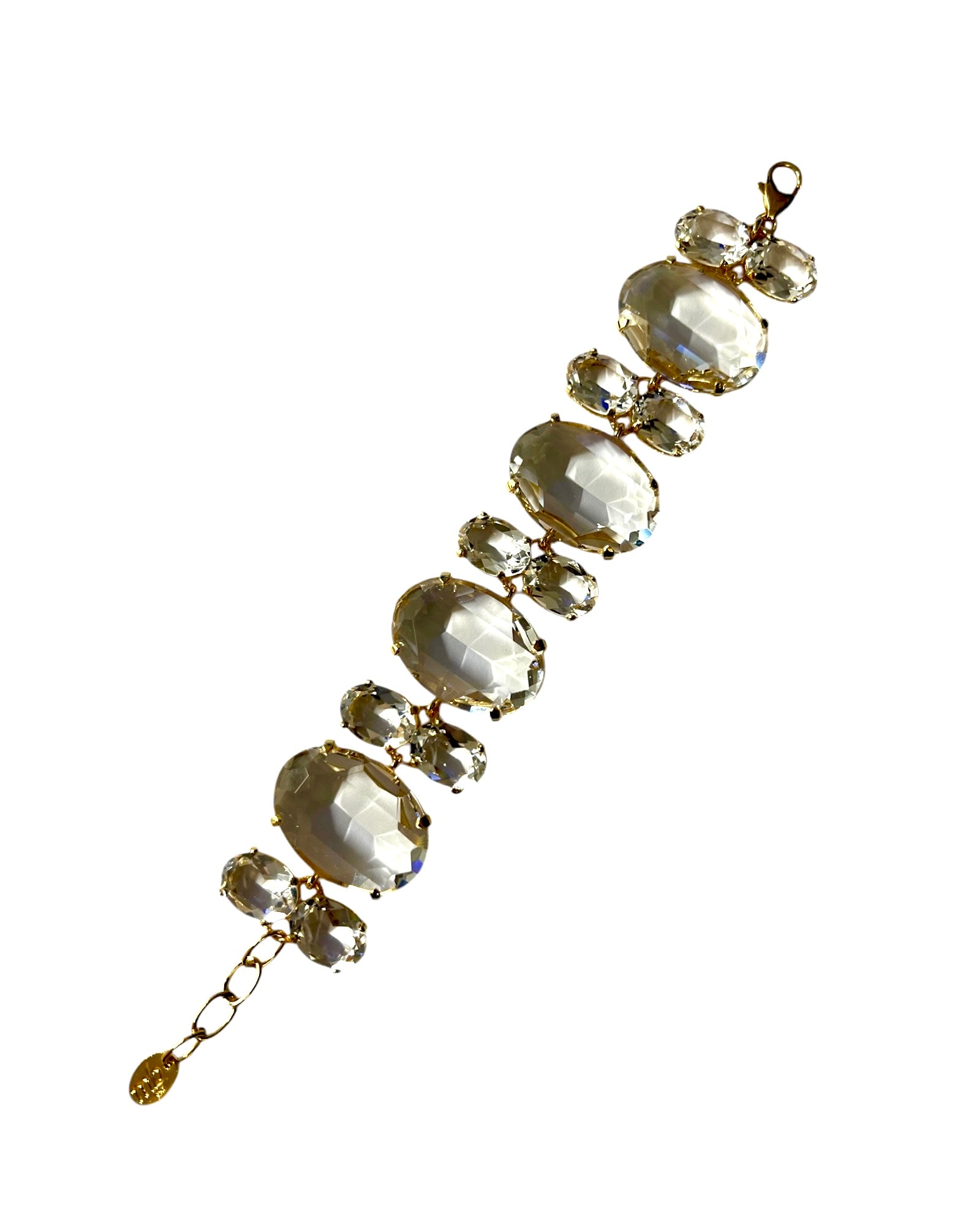Bracelet with Clear Stones in Gold-Plated Silver