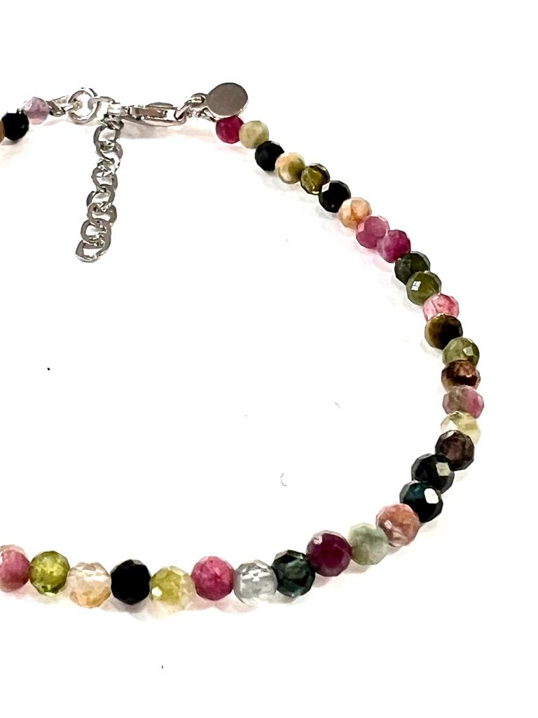 Pulseira Pedras Coloridas em Prata