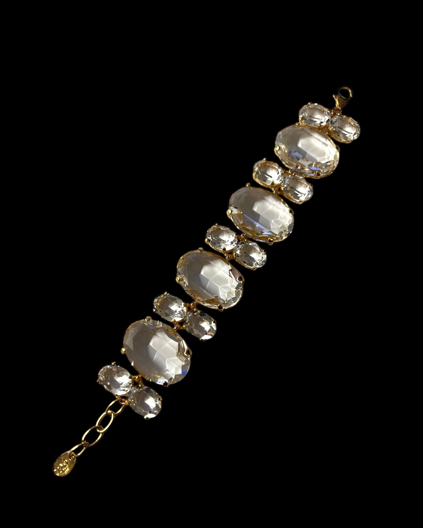 Bracelet with Clear Stones in Gold-Plated Silver