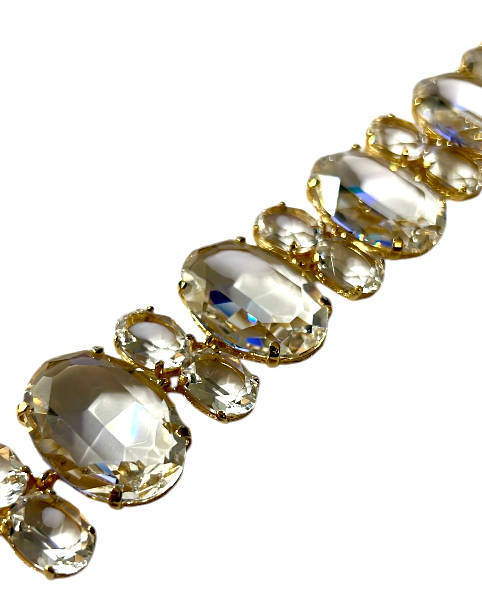 Bracelet with Clear Stones in Gold-Plated Silver