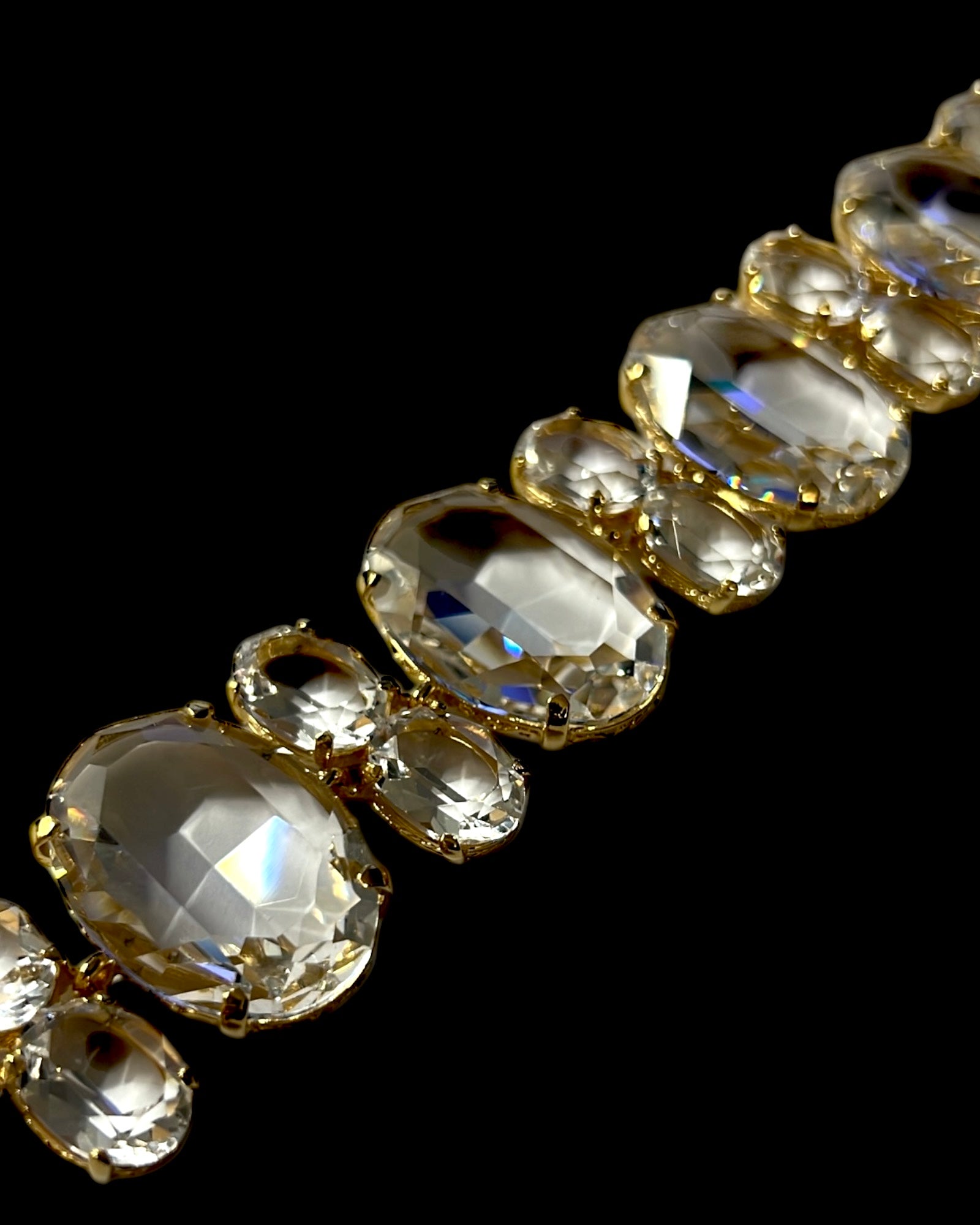 Bracelet with Clear Stones in Gold-Plated Silver