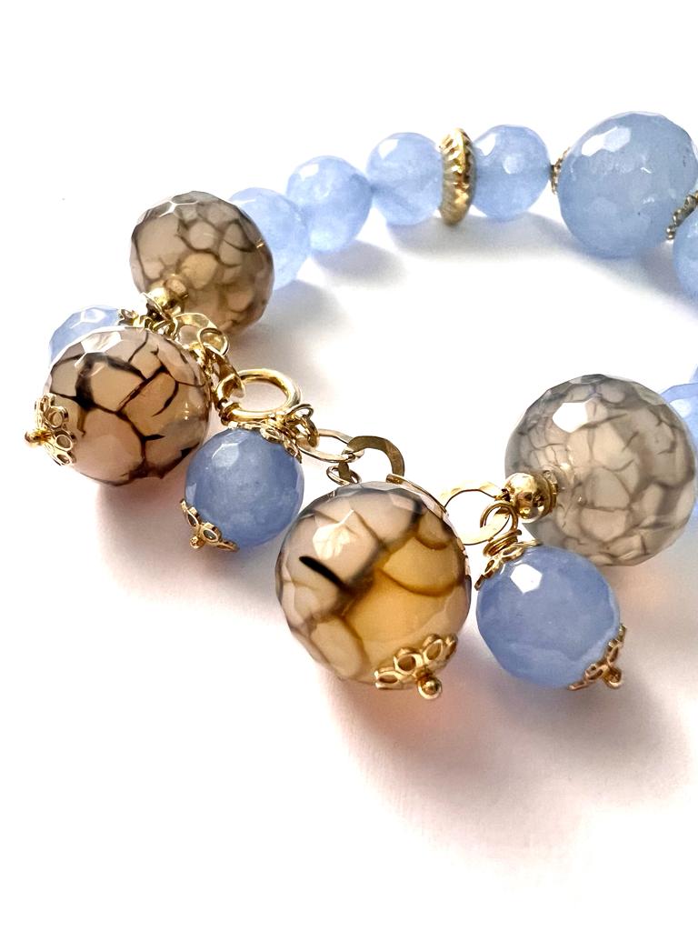 Blue Stone Bracelet in Gold-Plated Silver