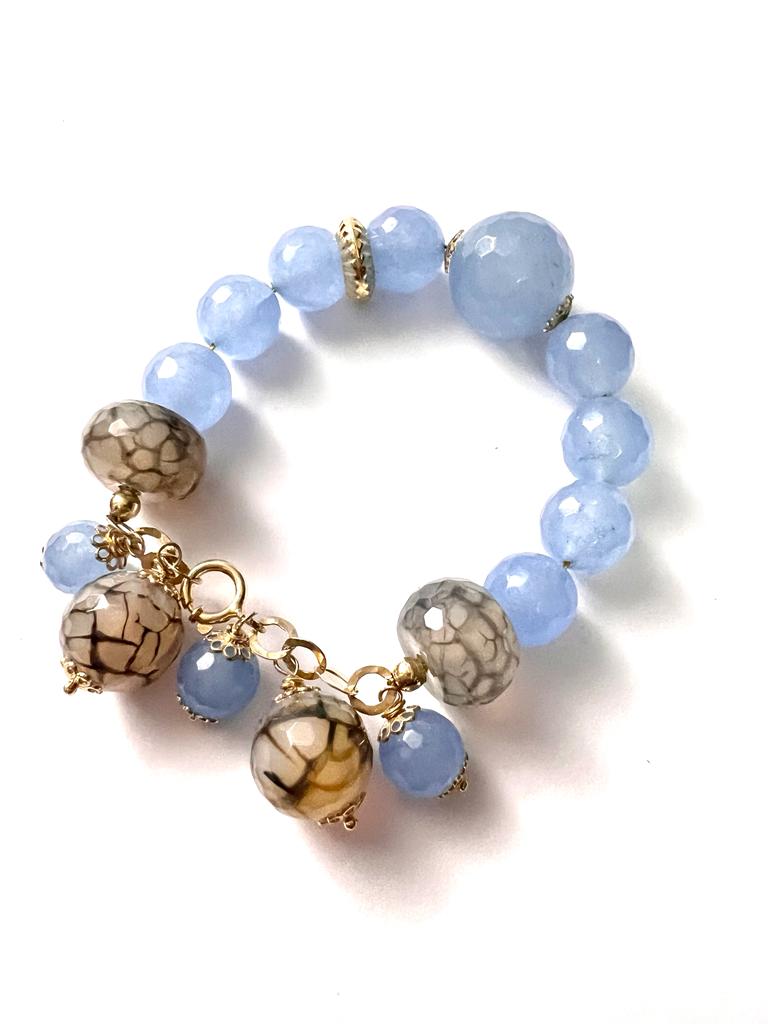 Blue Stone Bracelet in Gold-Plated Silver