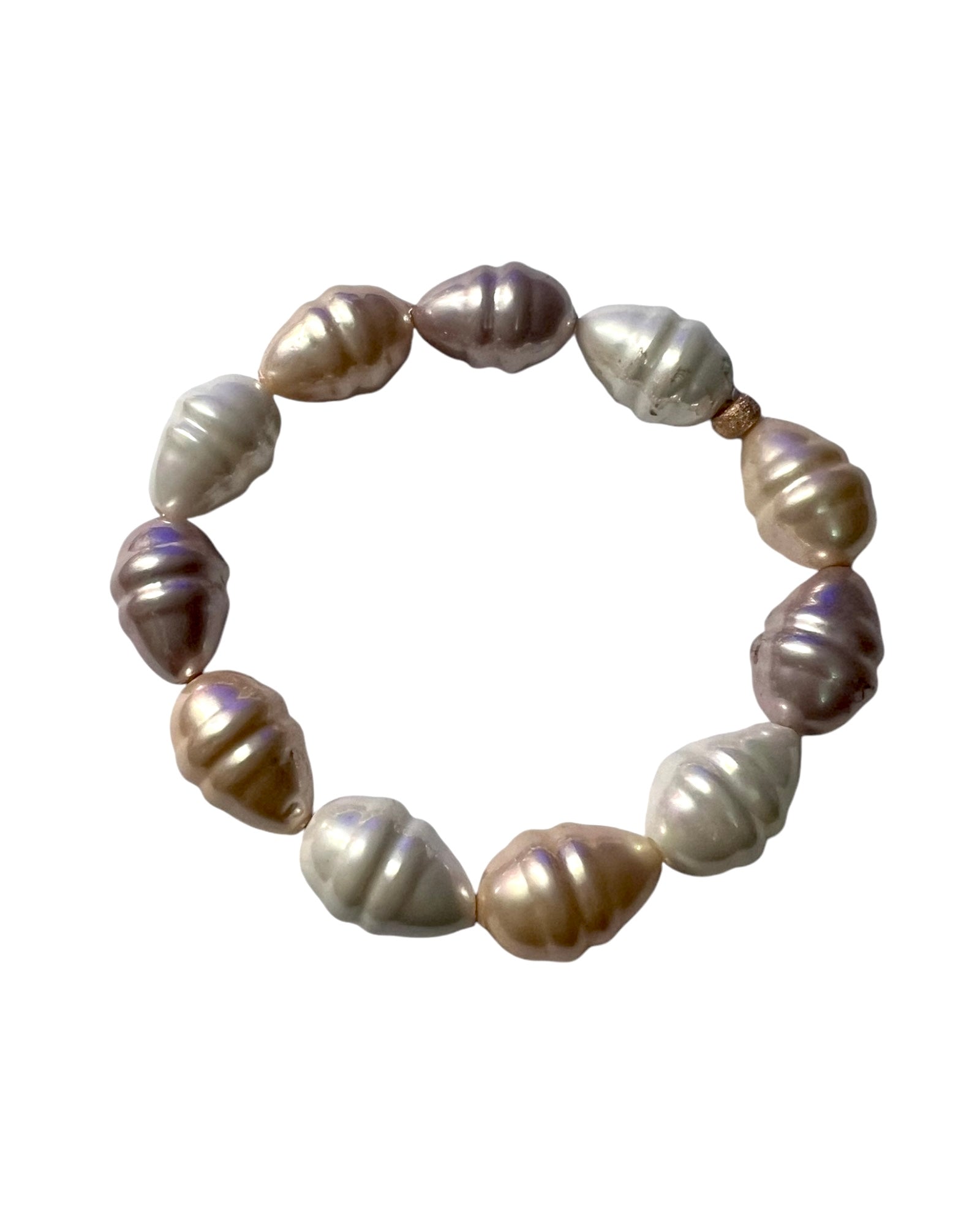 Pink Silver Pearl Bracelet