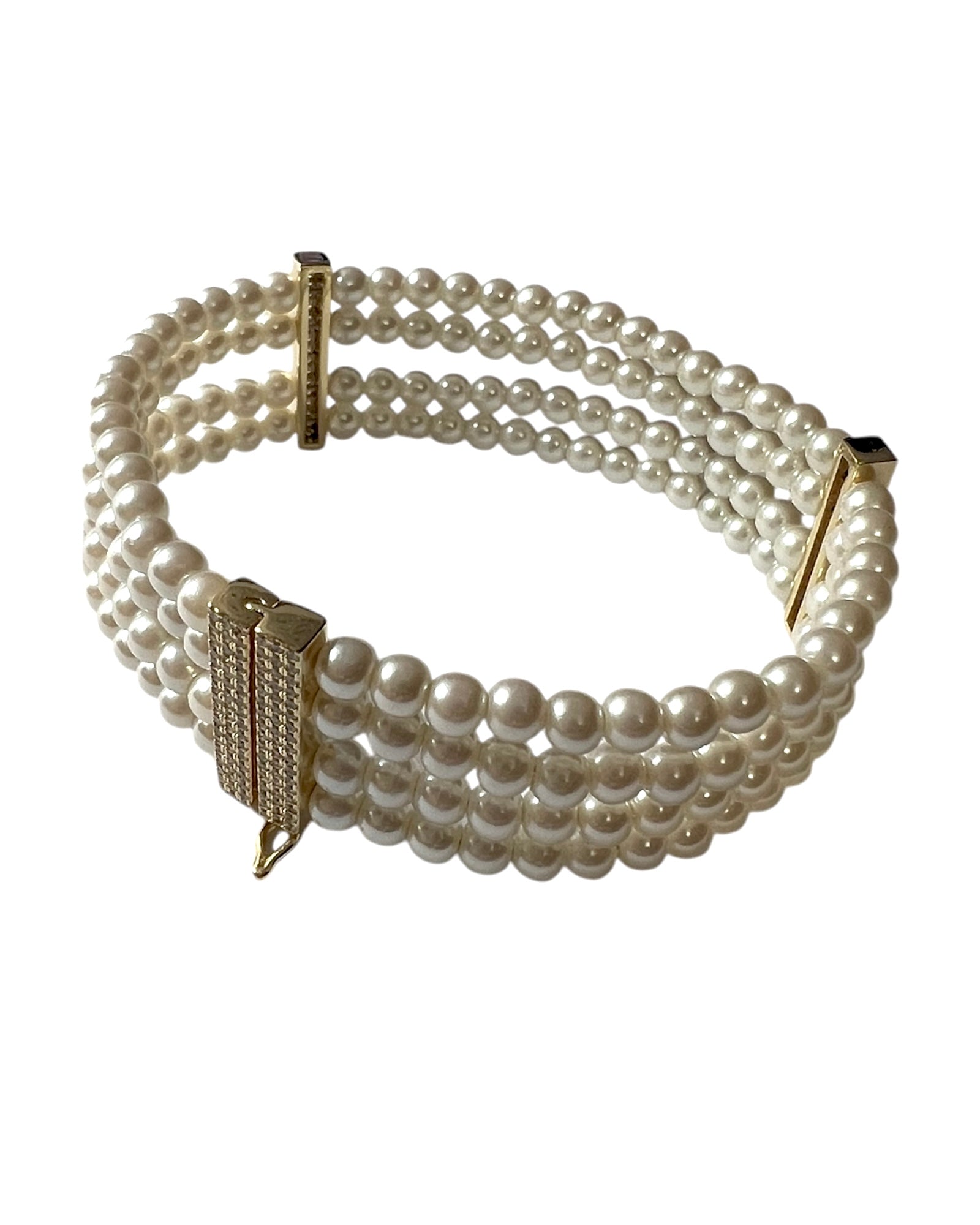 Gold Plated Silver Pearl Bracelet