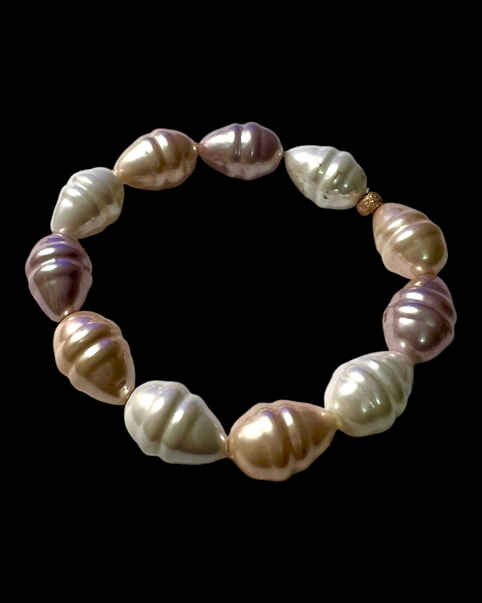 Pink Silver Pearl Bracelet