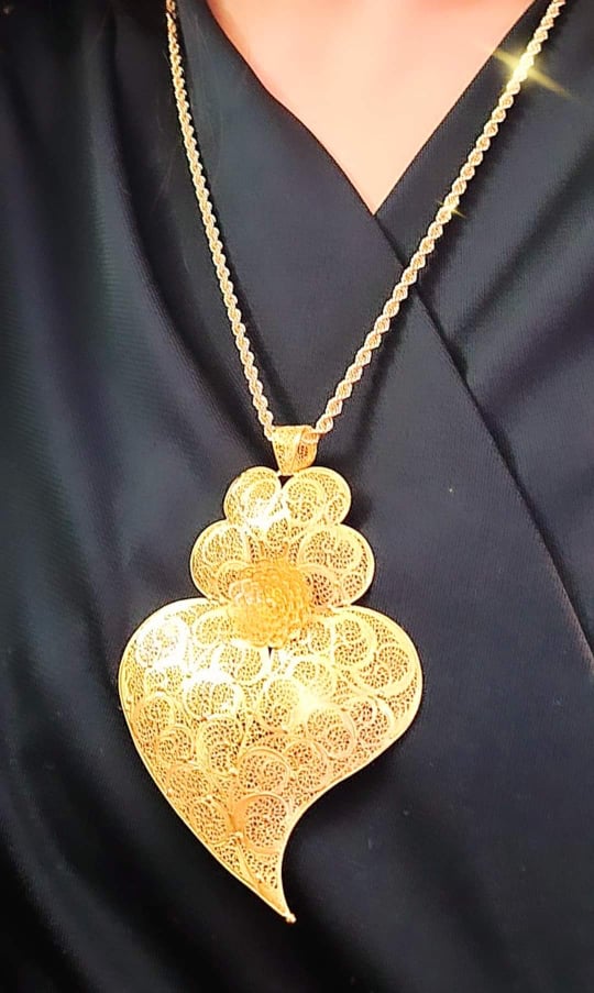 Medalha Coração de Viana de Filigrana em Ouro 19kl