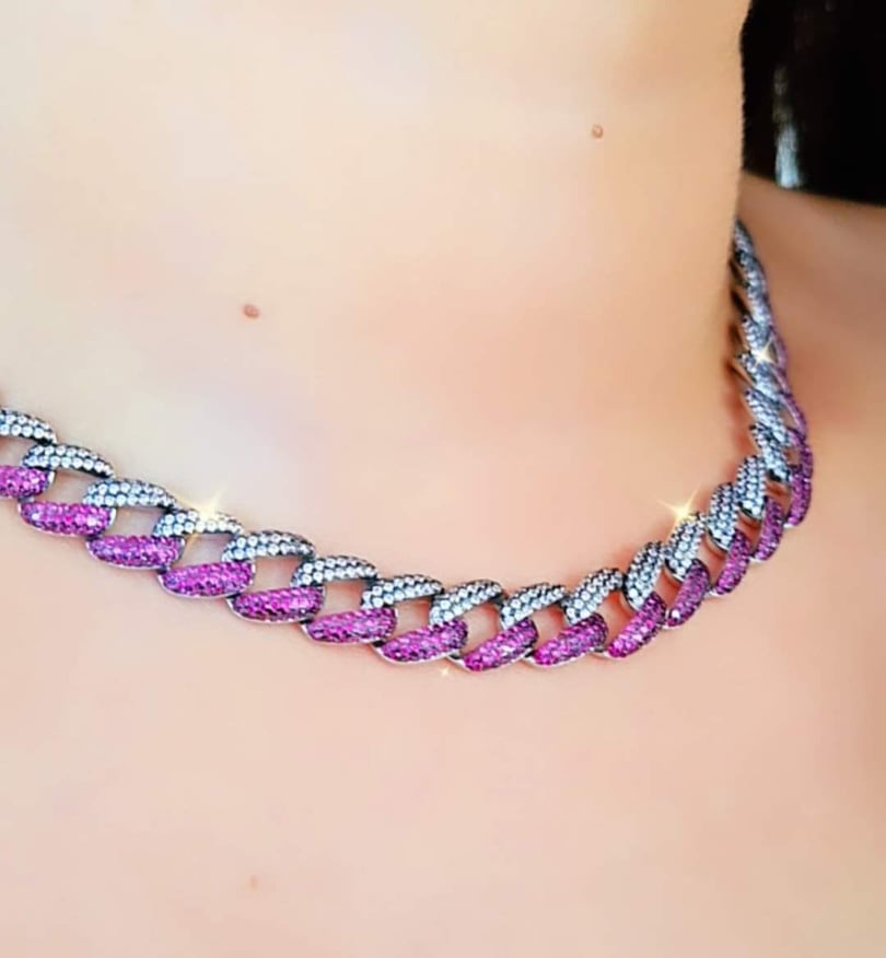 Colorful Silver Chain Necklace