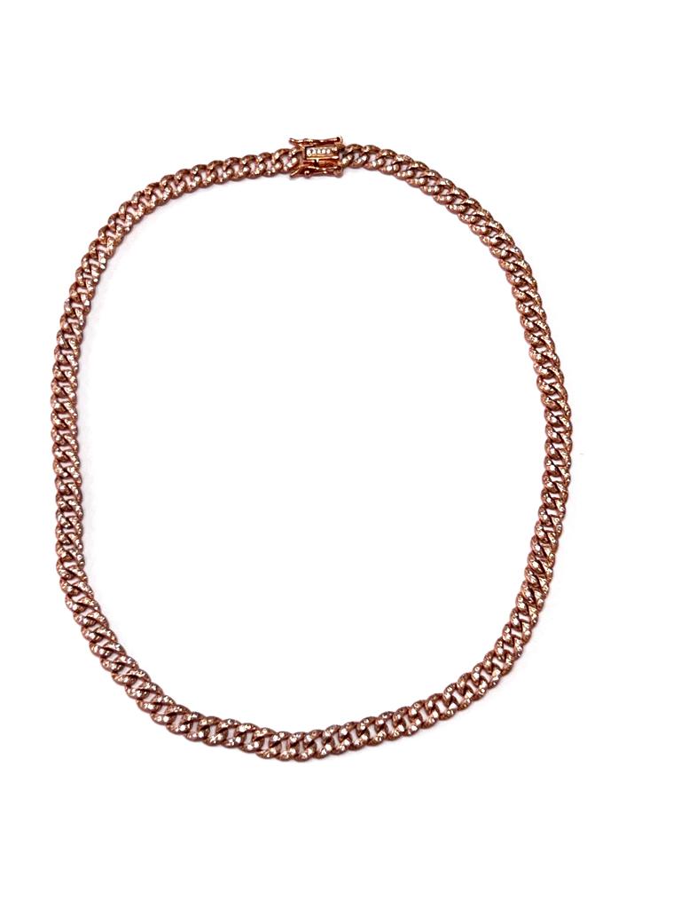 Colar Corrente em Prata Rosa