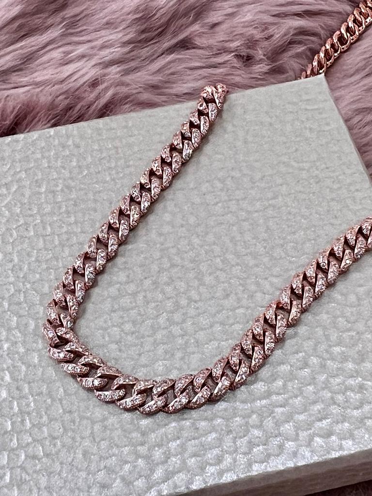 Colar Corrente em Prata Rosa